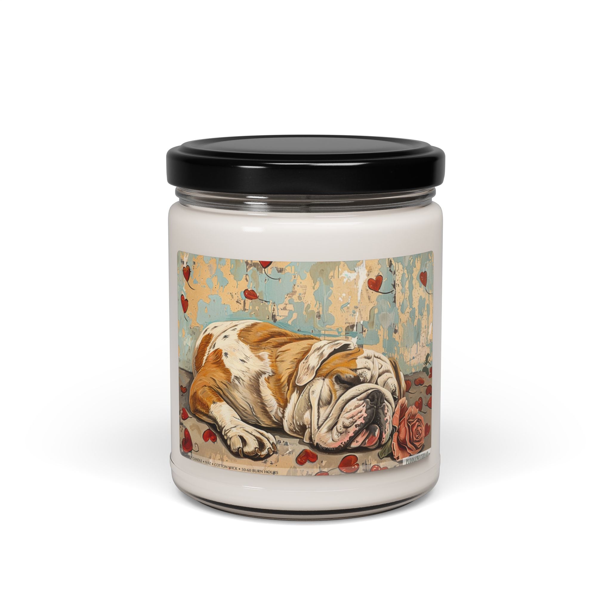 Bulldog Lover Candle - Vintage Art Pet Memorial Gift - Darwin & Rose