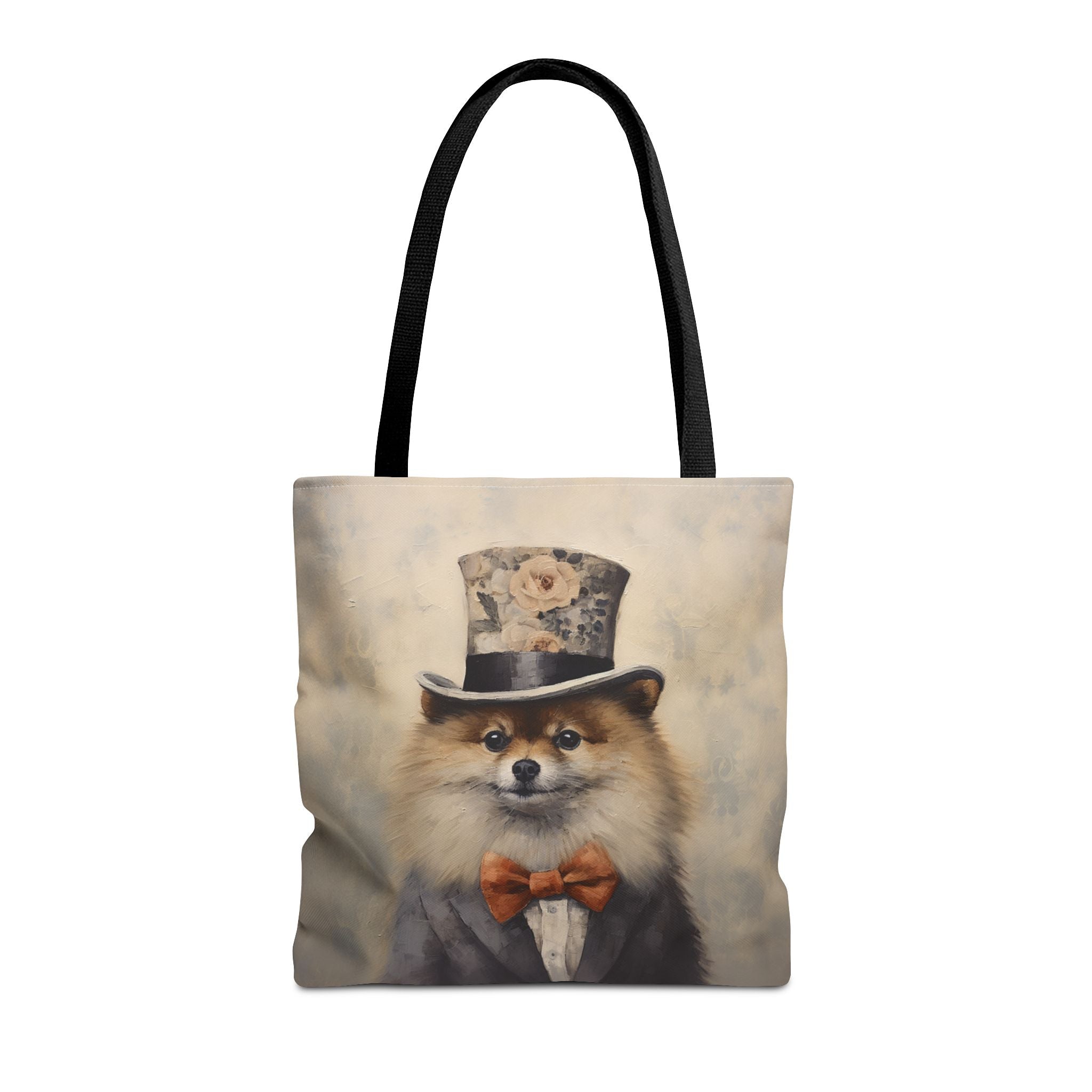Regal Pomeranian Tote Bag with Floral Accent, Reusable Shopping Bag - Darwin & Rose