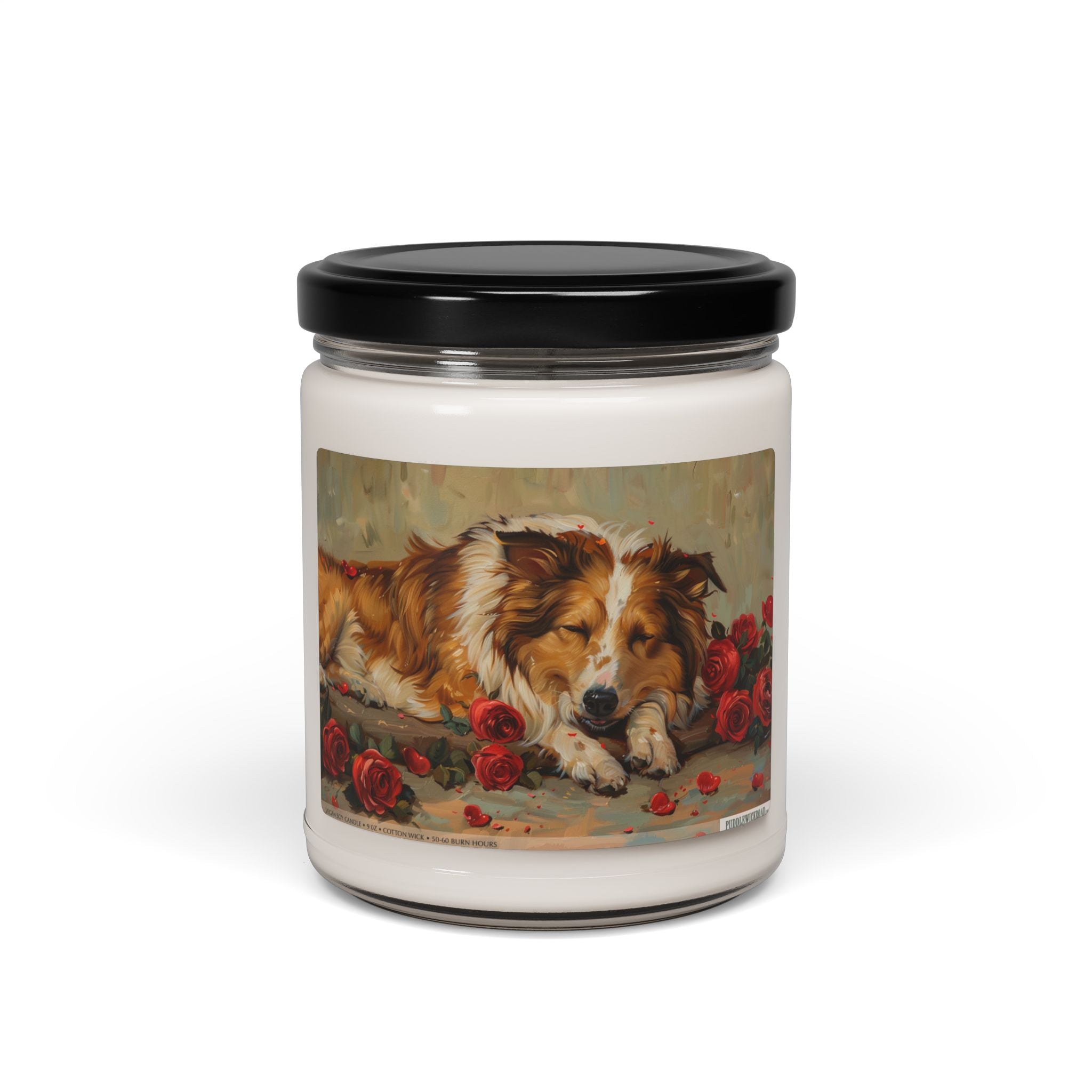 Dreamy Collie Rose Candle - Dog Lover Gift, Pet Memorial Keepsake - Darwin & Rose