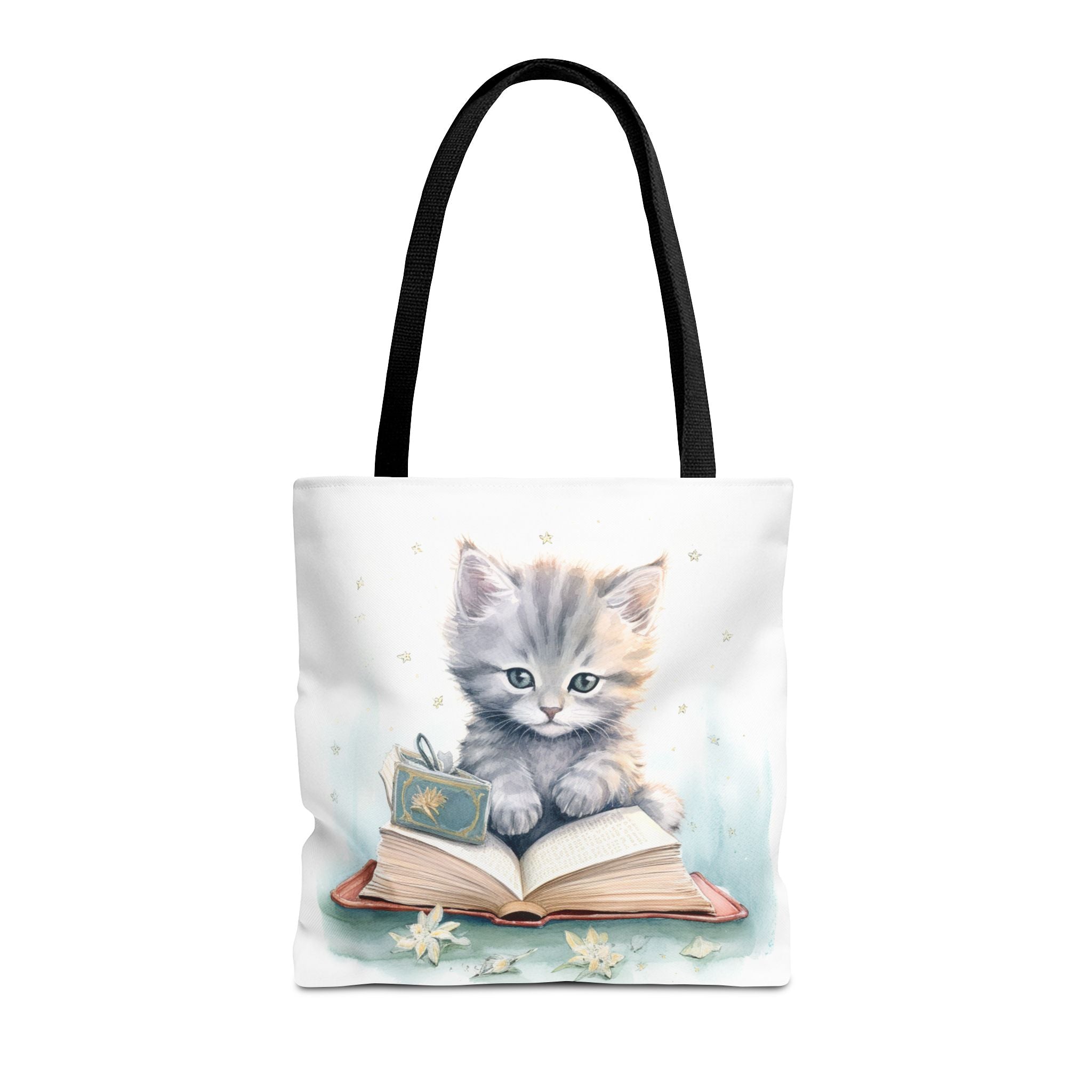 Adorable Kitten Reading Canvas Tote Bag, Eco-Friendly Gift Idea - Darwin & Rose