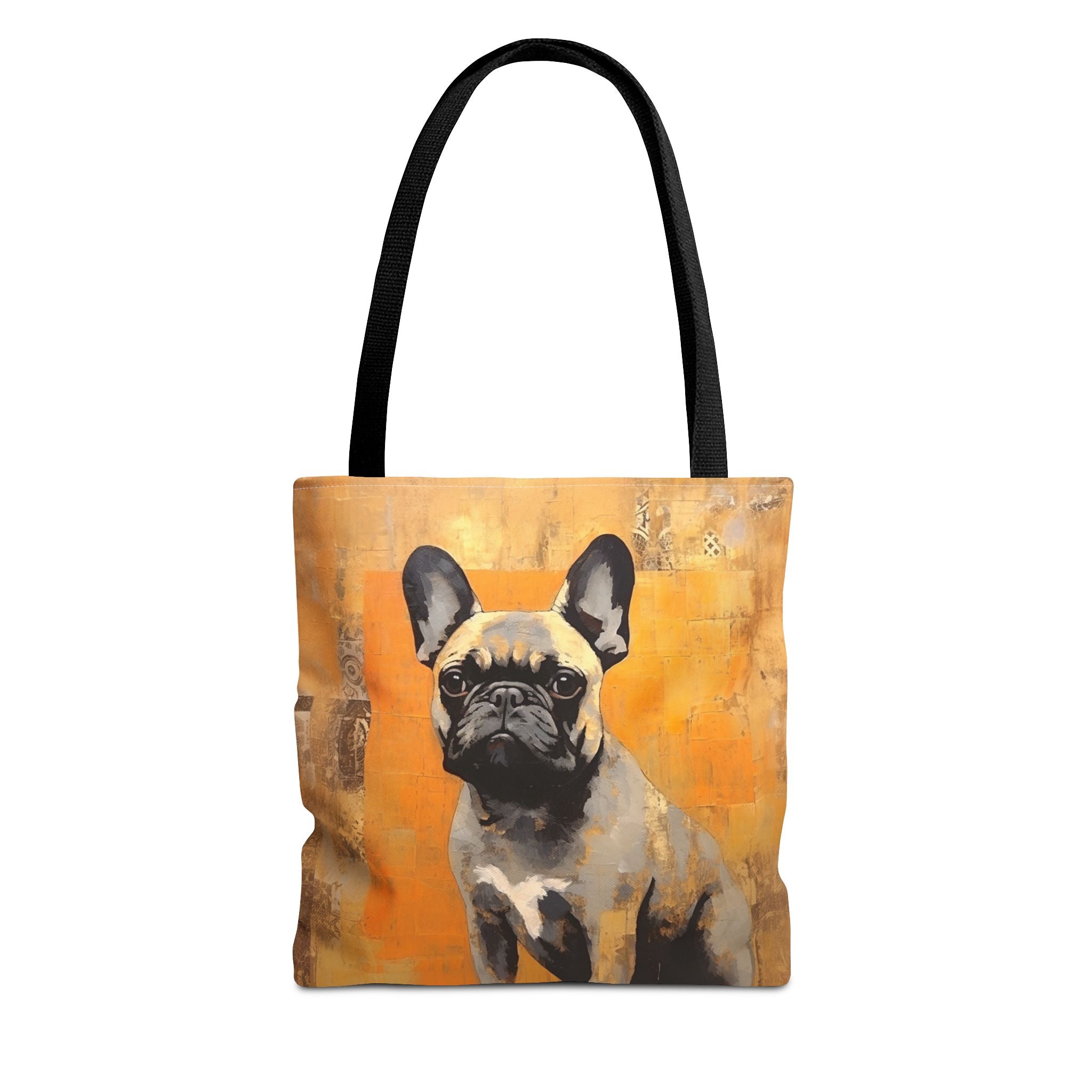 Stylish Frenchie Canvas Tote Bag - Bold Orange Art, Dog Lover Gift - Darwin & Rose