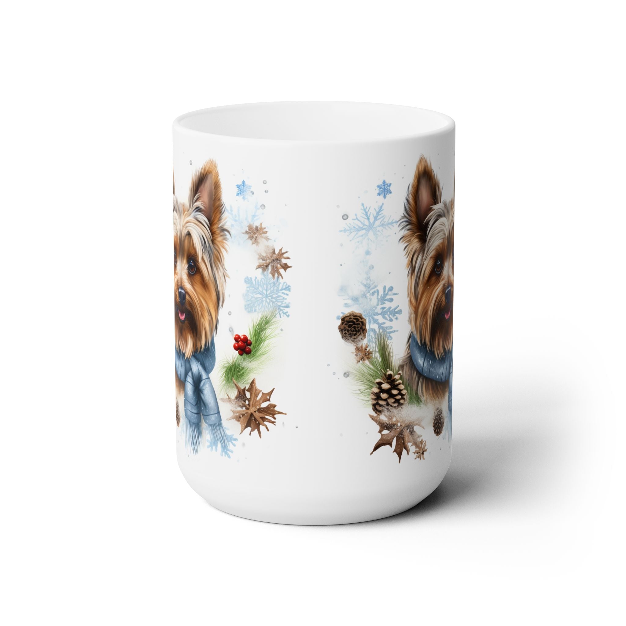 Yorkie Winter Wonderland Mug - Cute Yorkshire Terrier Coffee Cup - Darwin & Rose