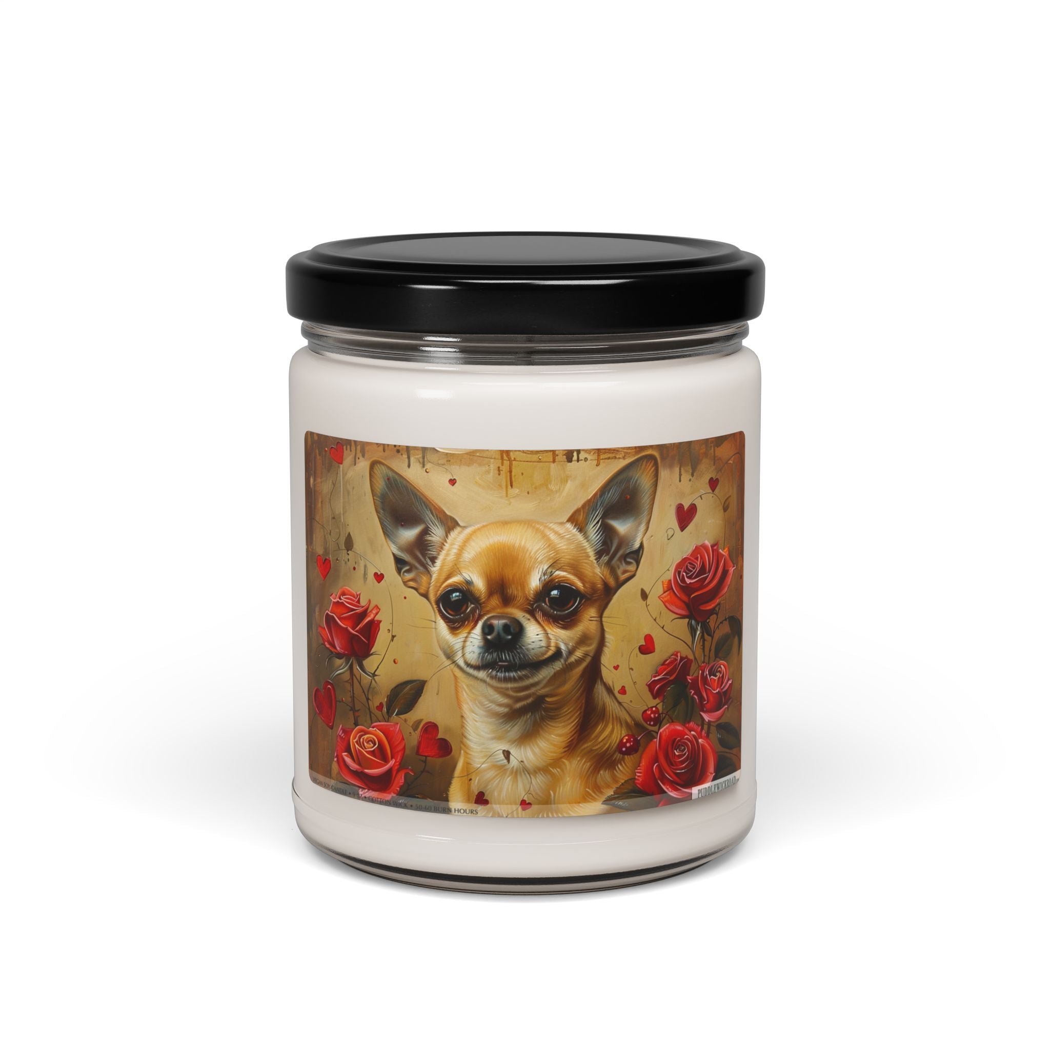 Charming Chihuahua Rose Candle - Dog Lover Gift, Pet Memorial Keepsake - Darwin & Rose