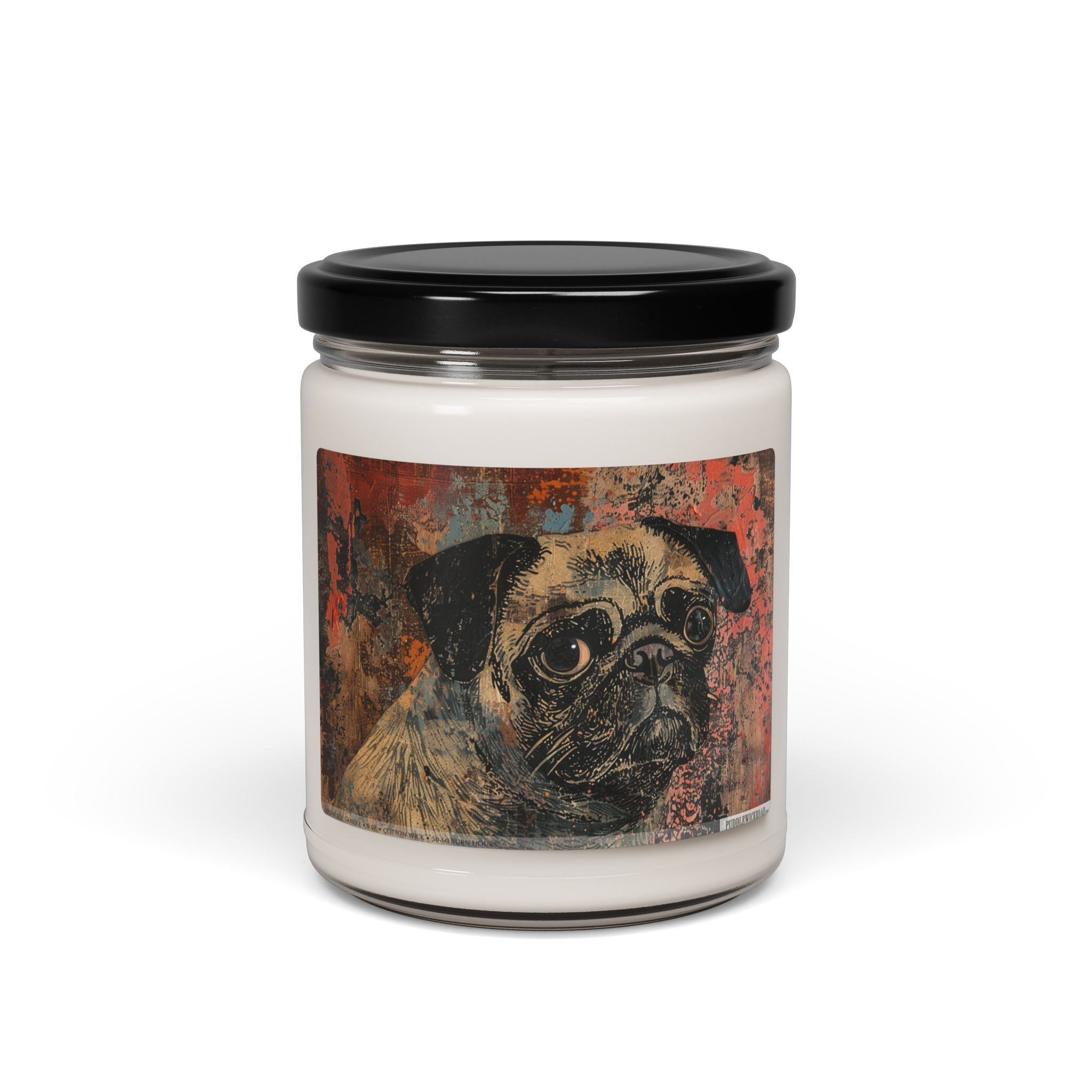 Pug Portrait Vintage Soy Candle Gift - Darwin & Rose