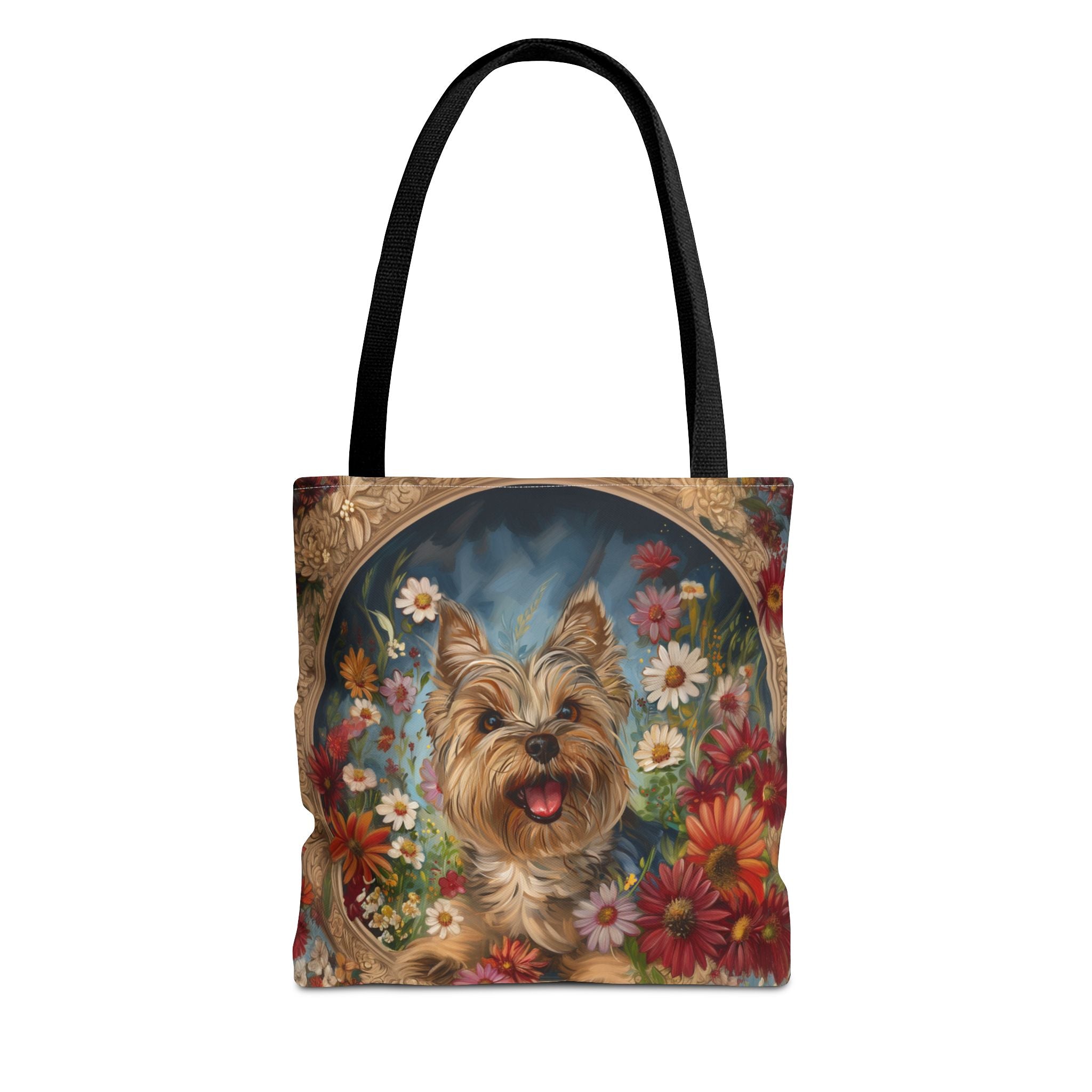 Yorkie in Bloom Tote Bag, Floral Canvas for Yorkshire Terrier Lovers - Darwin & Rose