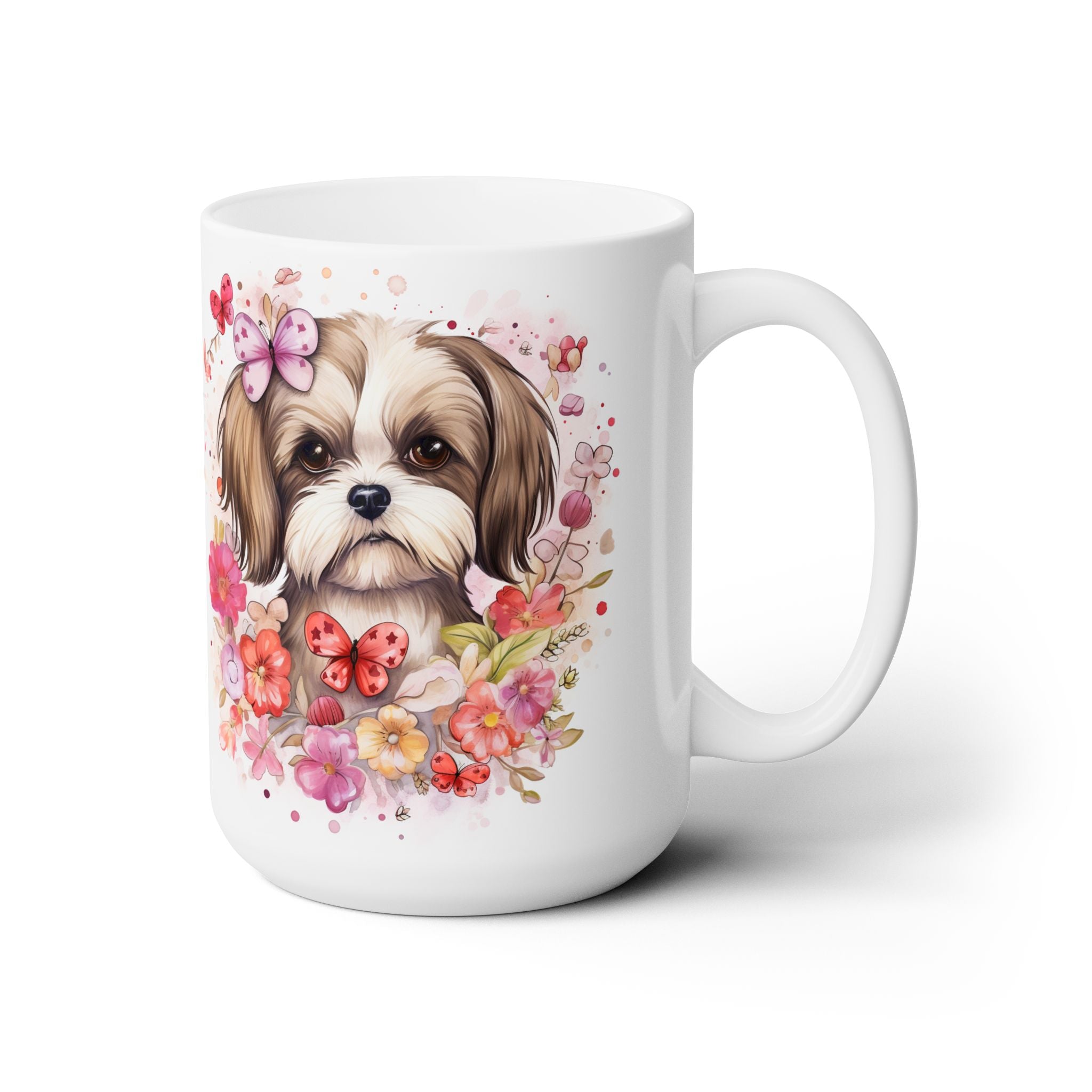 Shih Tzu Butterfly Blossom Mug - Adorable Dog Lover Gift - Darwin & Rose