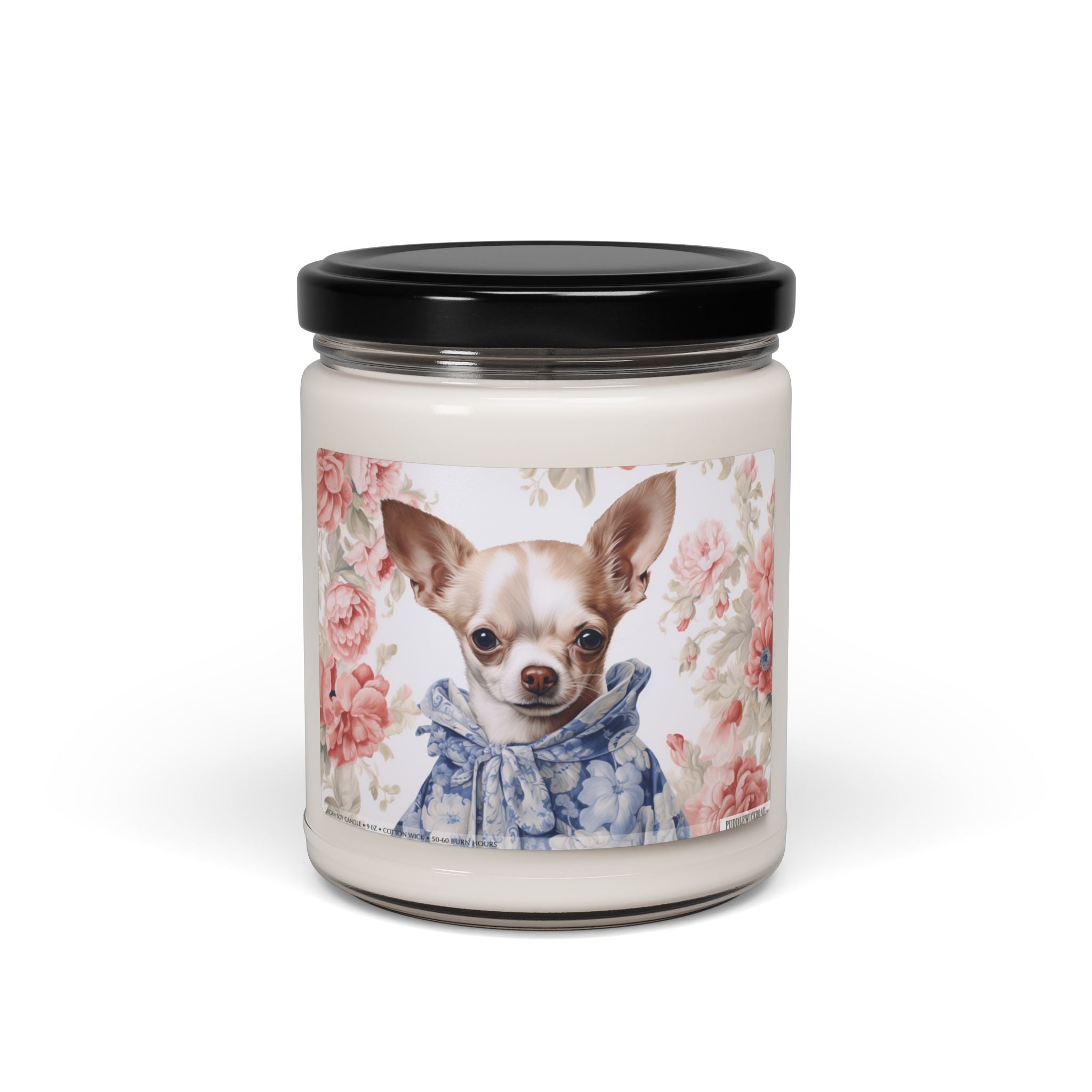 Charming Chihuahua Candle - Floral Art Design, Gift for Dog Lovers - Darwin & Rose