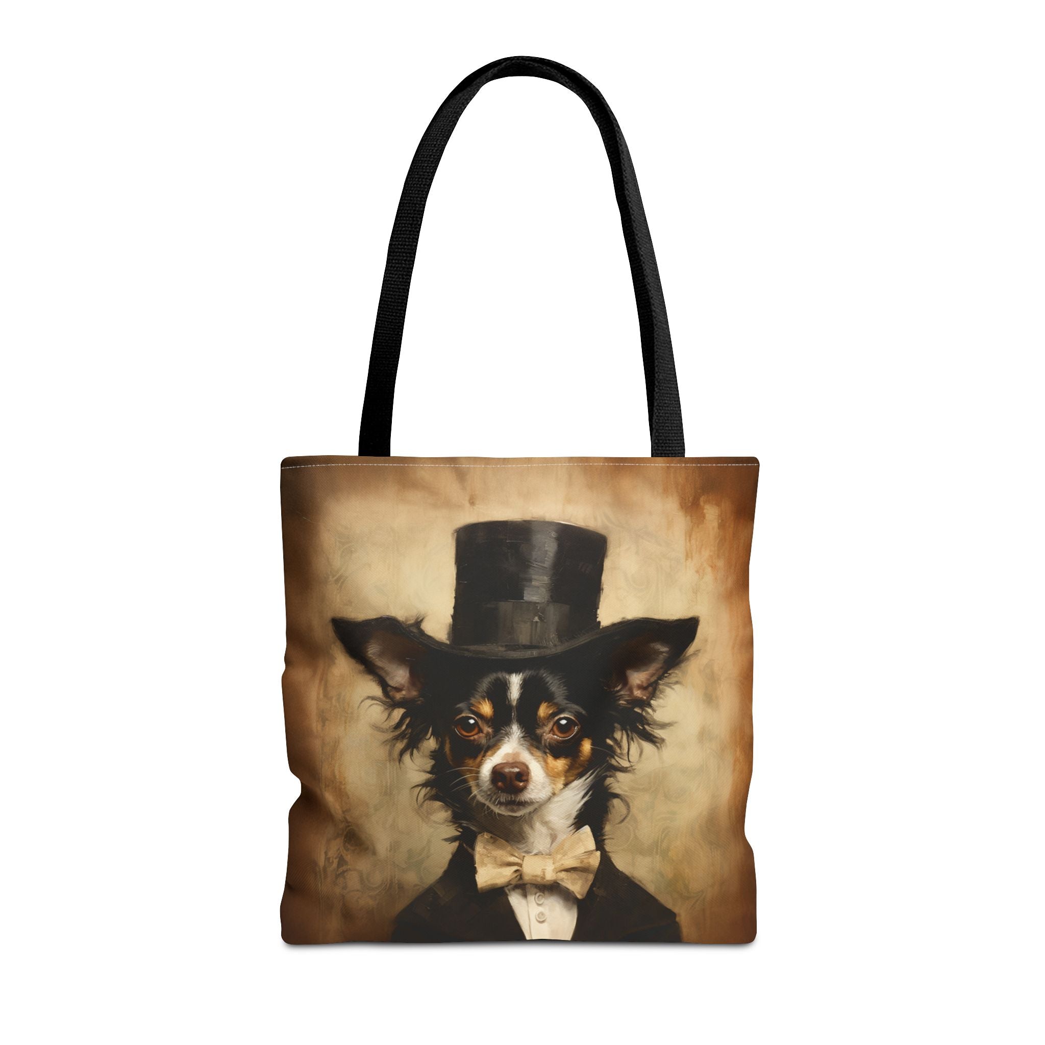 Charming Chihuahua Gentleman Canvas Tote Bag, Elegant Dog Lover Gift - Darwin & Rose