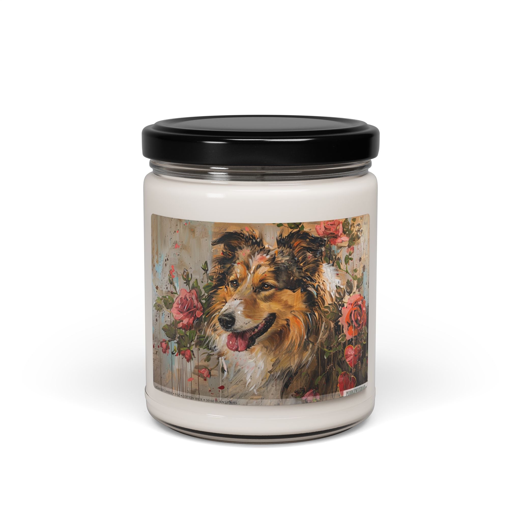 Charming Collie Candle - Vintage Artwork for Dog Lovers - Darwin & Rose