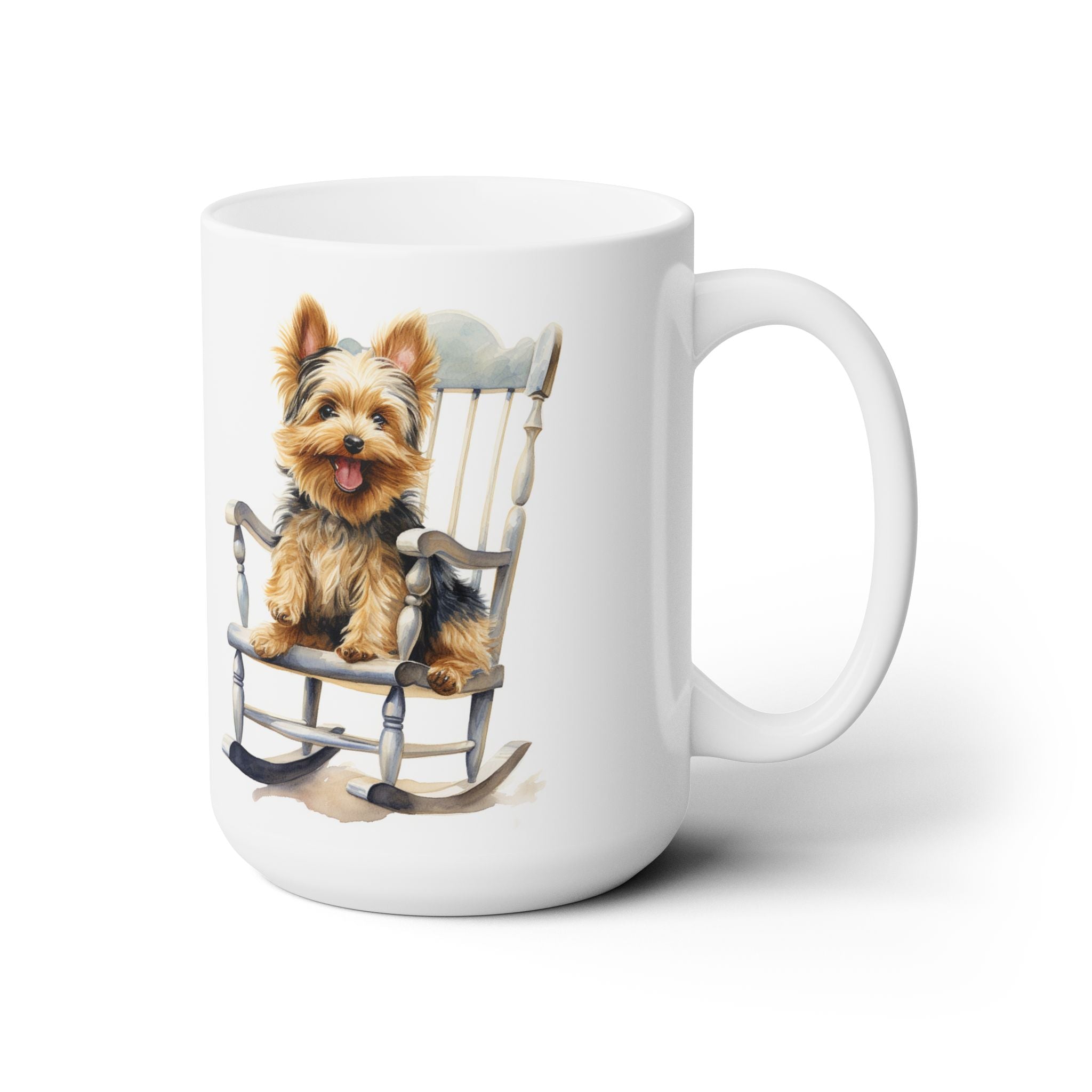 Yorkie Charm Mug - Adorable Yorkshire Terrier on Rocking Chair - Darwin & Rose