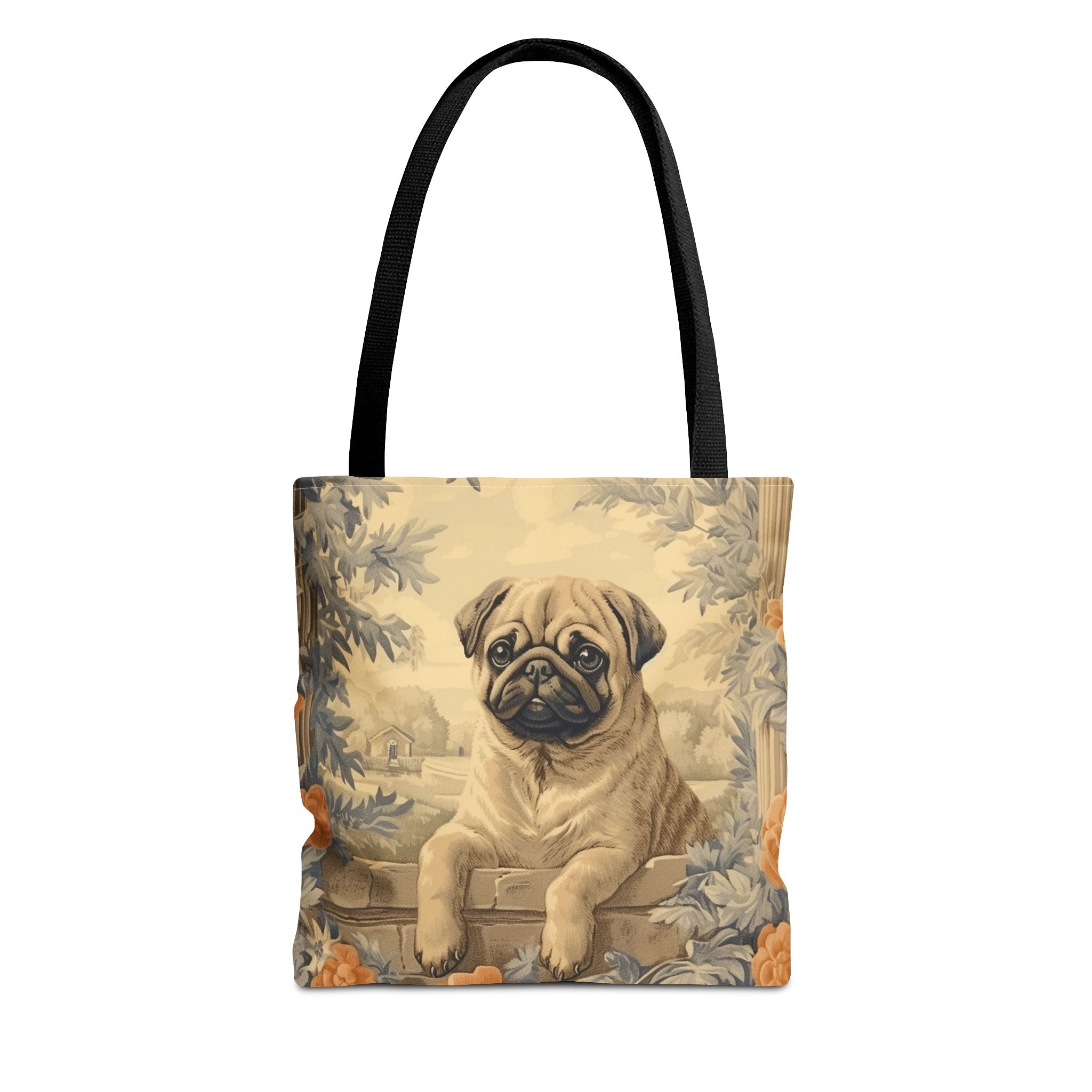 Pug Charm Canvas Tote Bag - Artistic Floral Design for Dog Lovers - Darwin & Rose