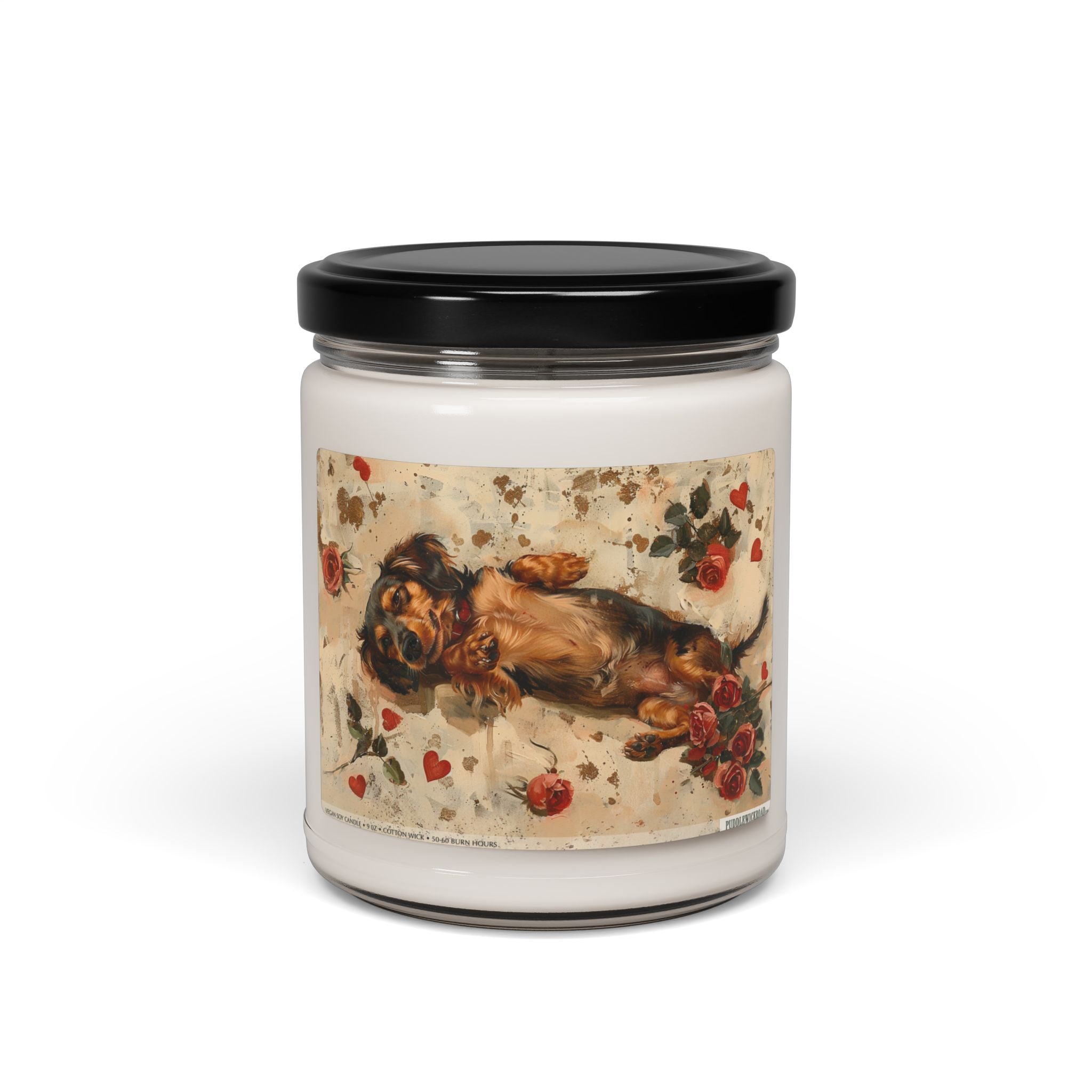 Relaxing Dachshund Soy Candle - Vintage Art Gift for Dog Lovers - Darwin & Rose