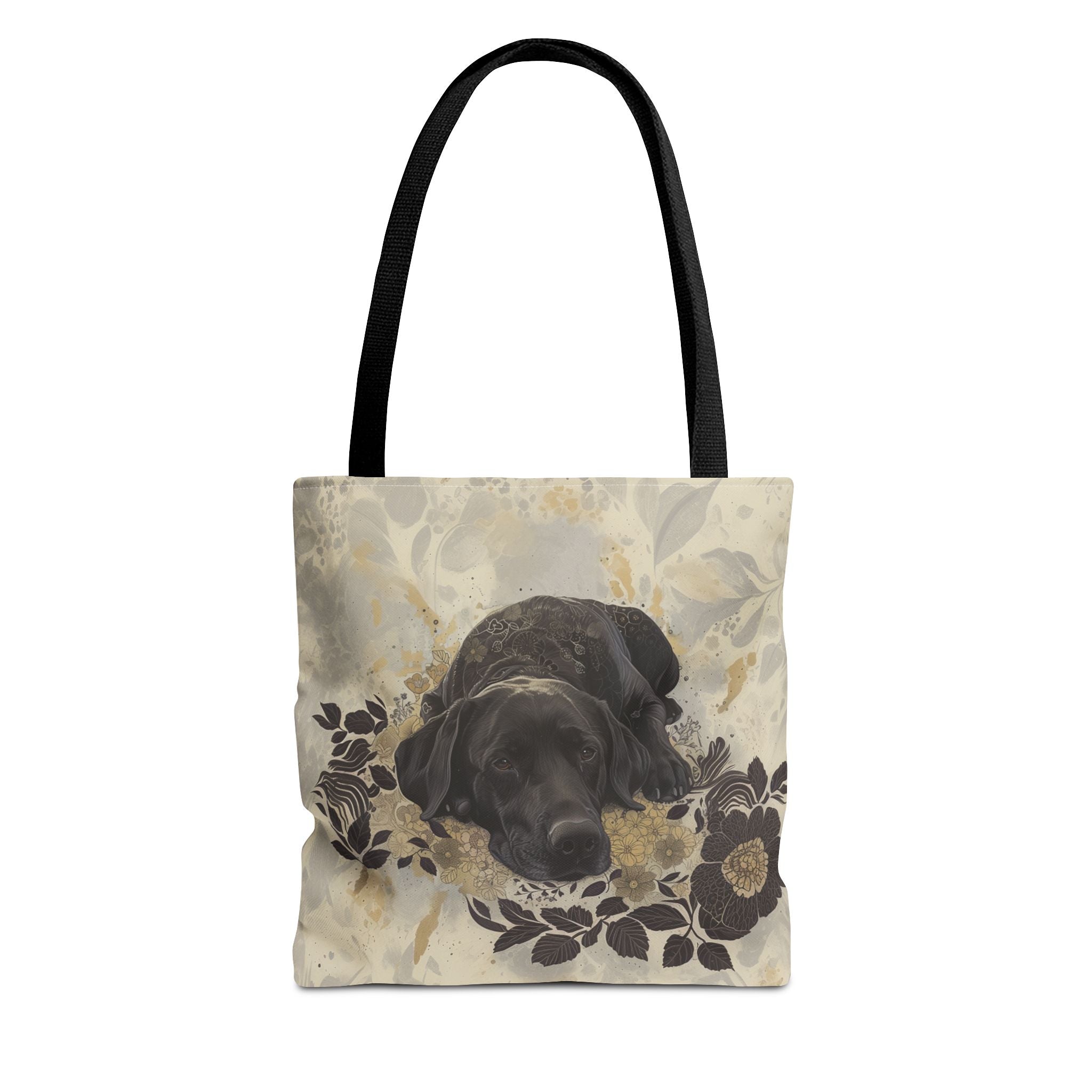 Elegant Labrador Canvas Tote Bag, Artistic Floral Design for Dog Lovers - Darwin & Rose
