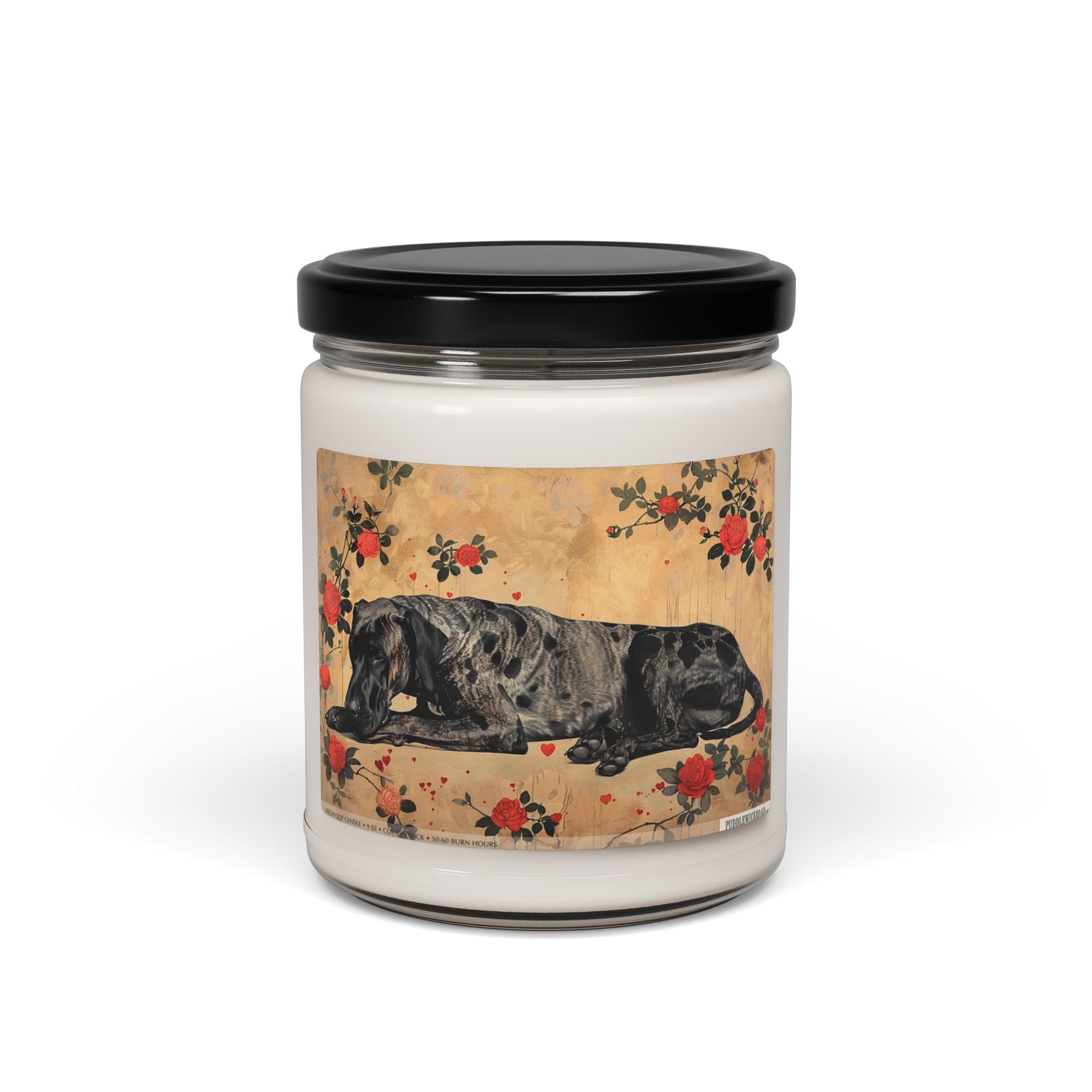 Gentle Great Dane Floral Candle - Pet Lover Gift Tribute - Darwin & Rose