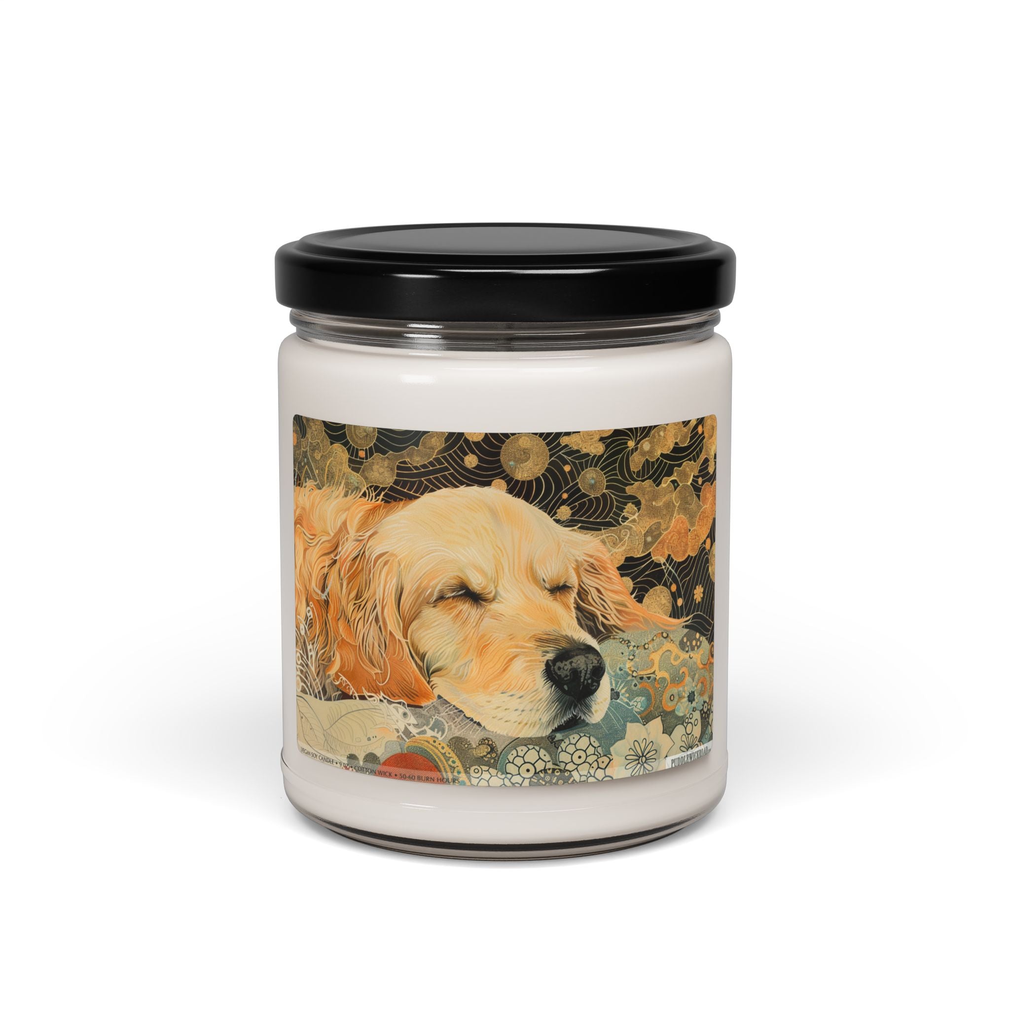 Golden Retriever Serenity Candle - Vintage Art Soy Gift - Darwin & Rose