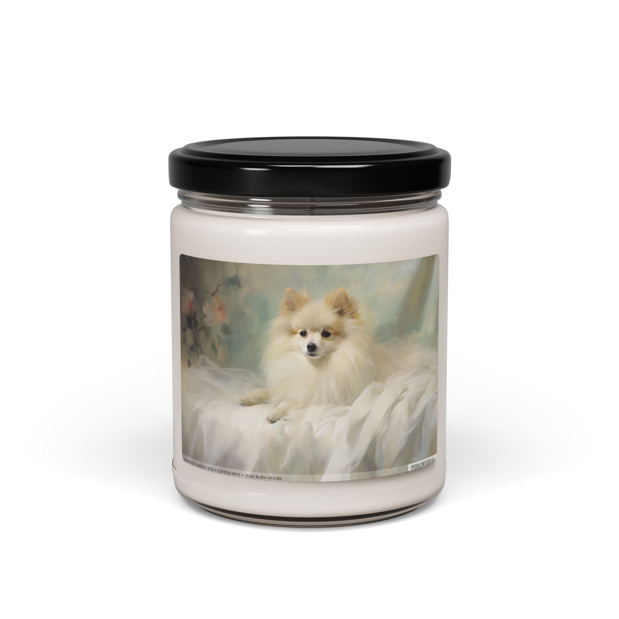 Elegant Pomeranian Soy Candle - Dog Lover Gift & Memorial Keepsake - Darwin & Rose