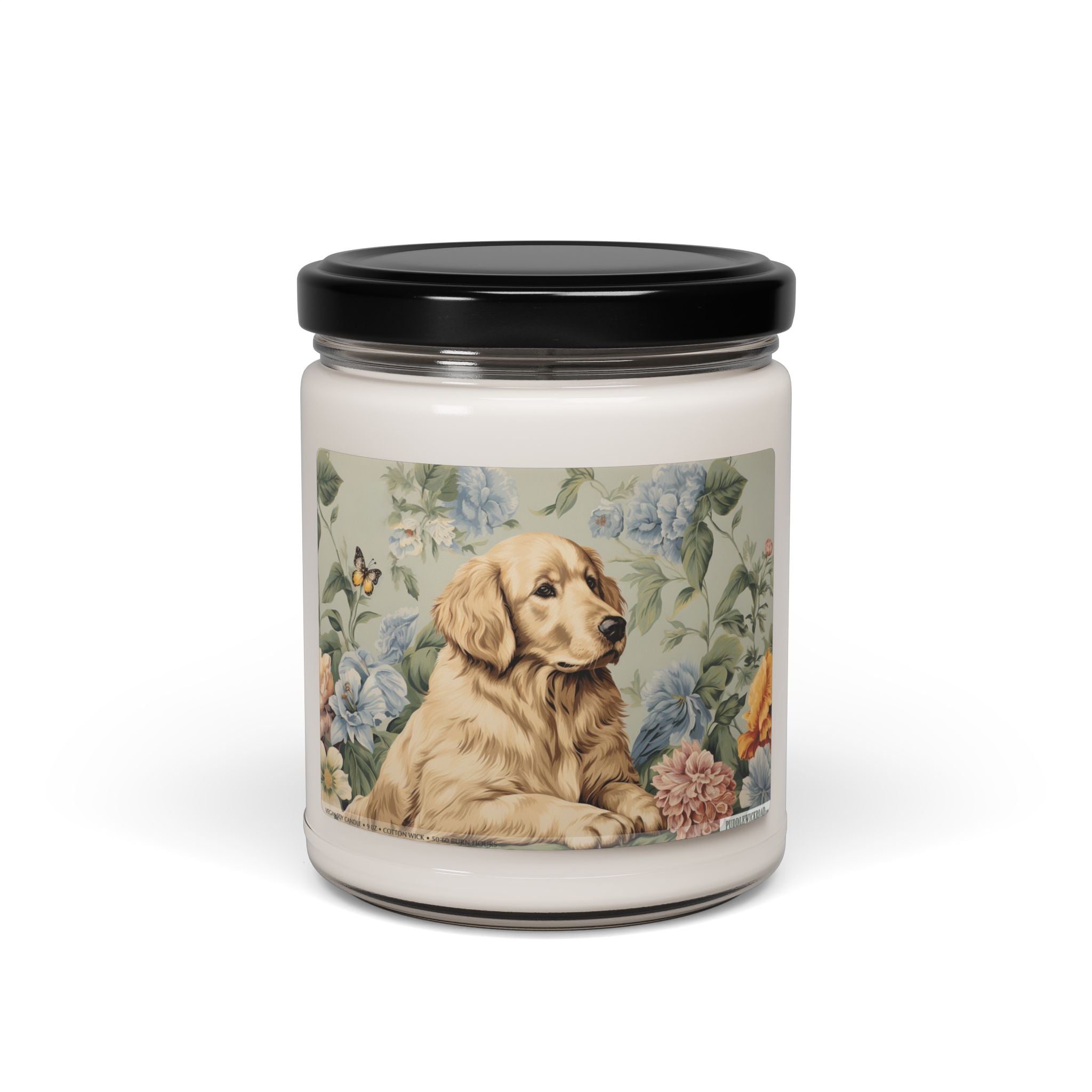 Golden Retriever Soy Candle - Vintage Art Dog Lover Gift - Darwin & Rose