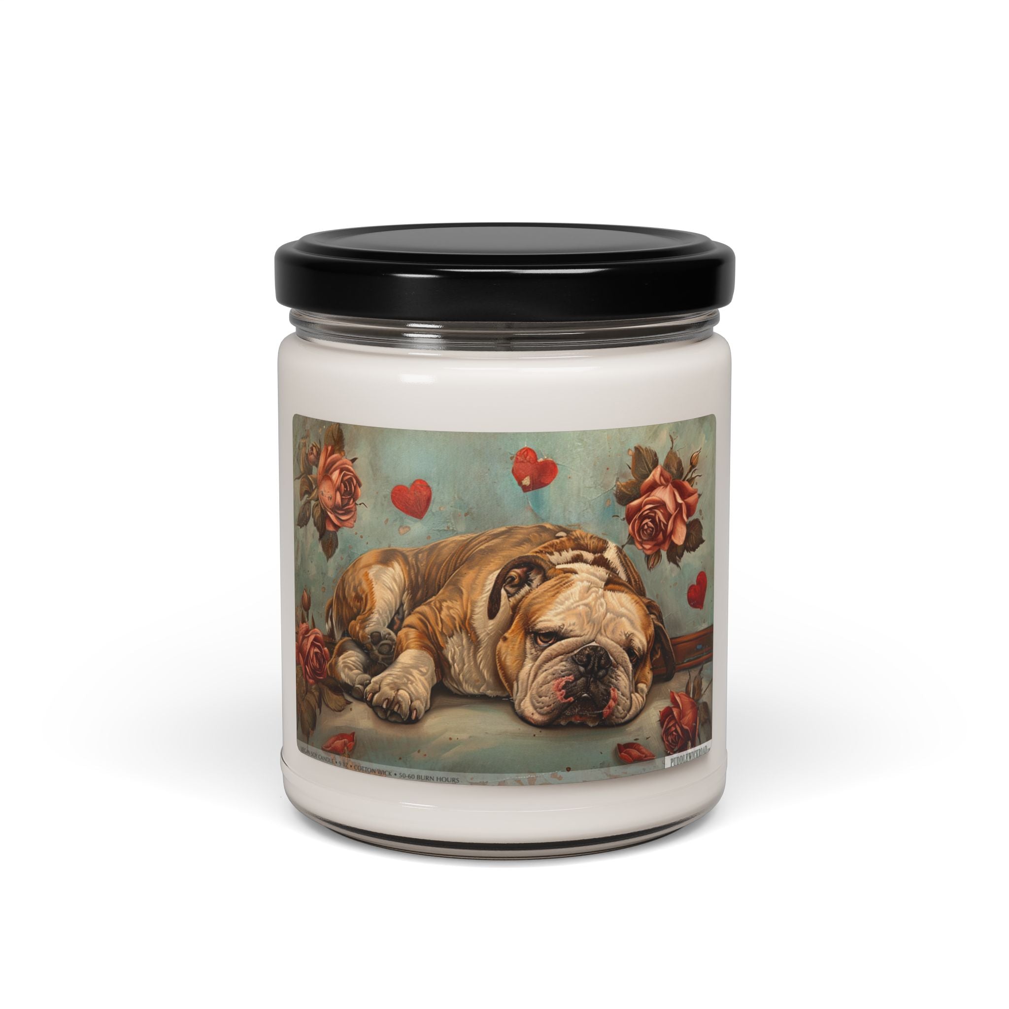 Bulldog Rose Vintage Candle - Pet Lover Gift with Heartwarming Design - Darwin & Rose