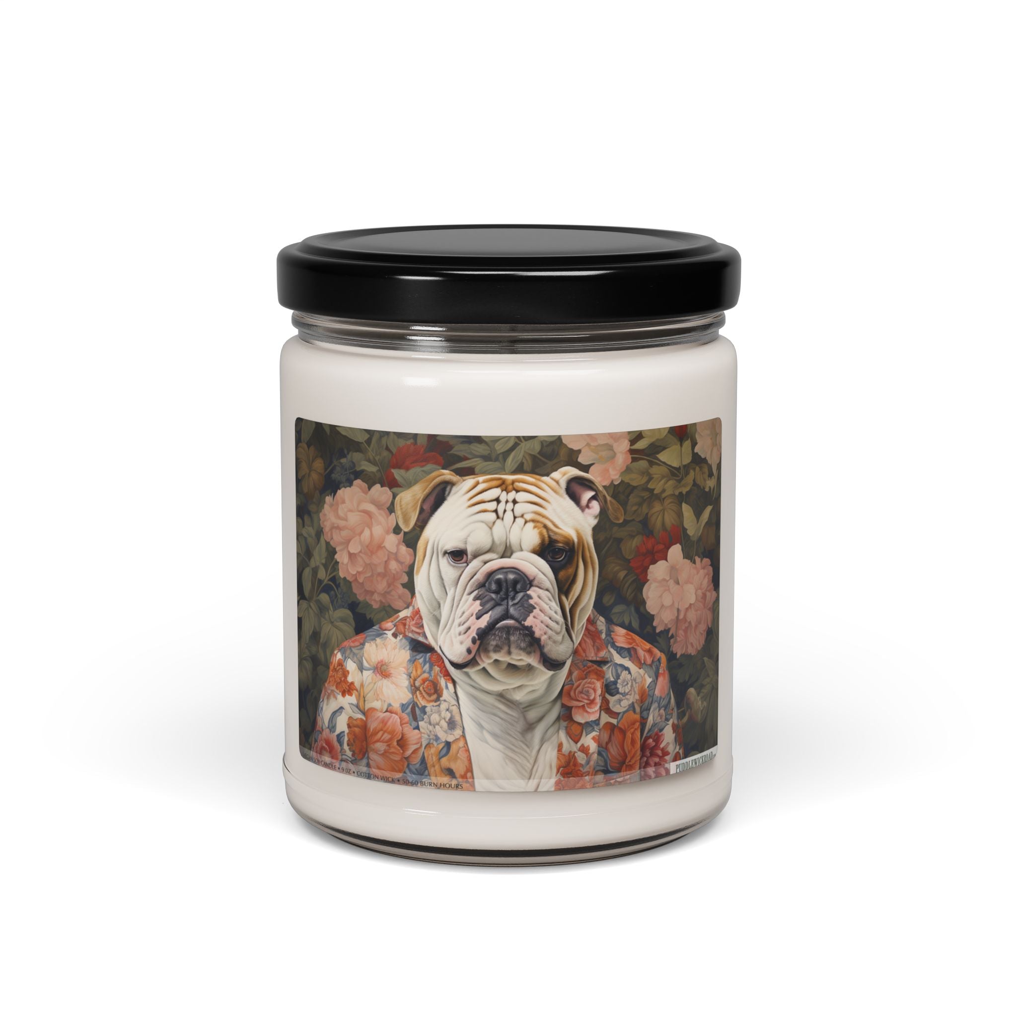 Regal Bulldog Floral Candle - Soy Candle Gift for Pet Lovers - Darwin & Rose