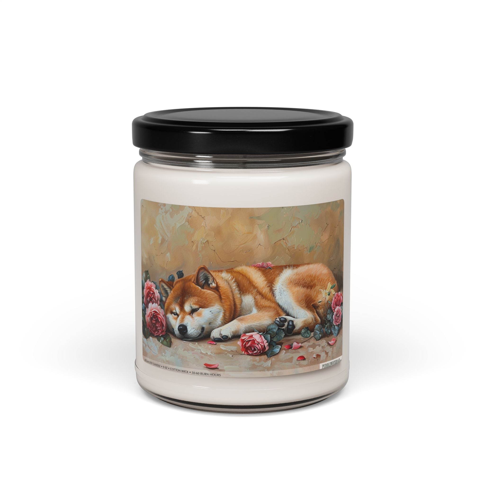 Akita Tranquility Candle - Memorial Rose Soy Pet Lover Gift - Darwin & Rose