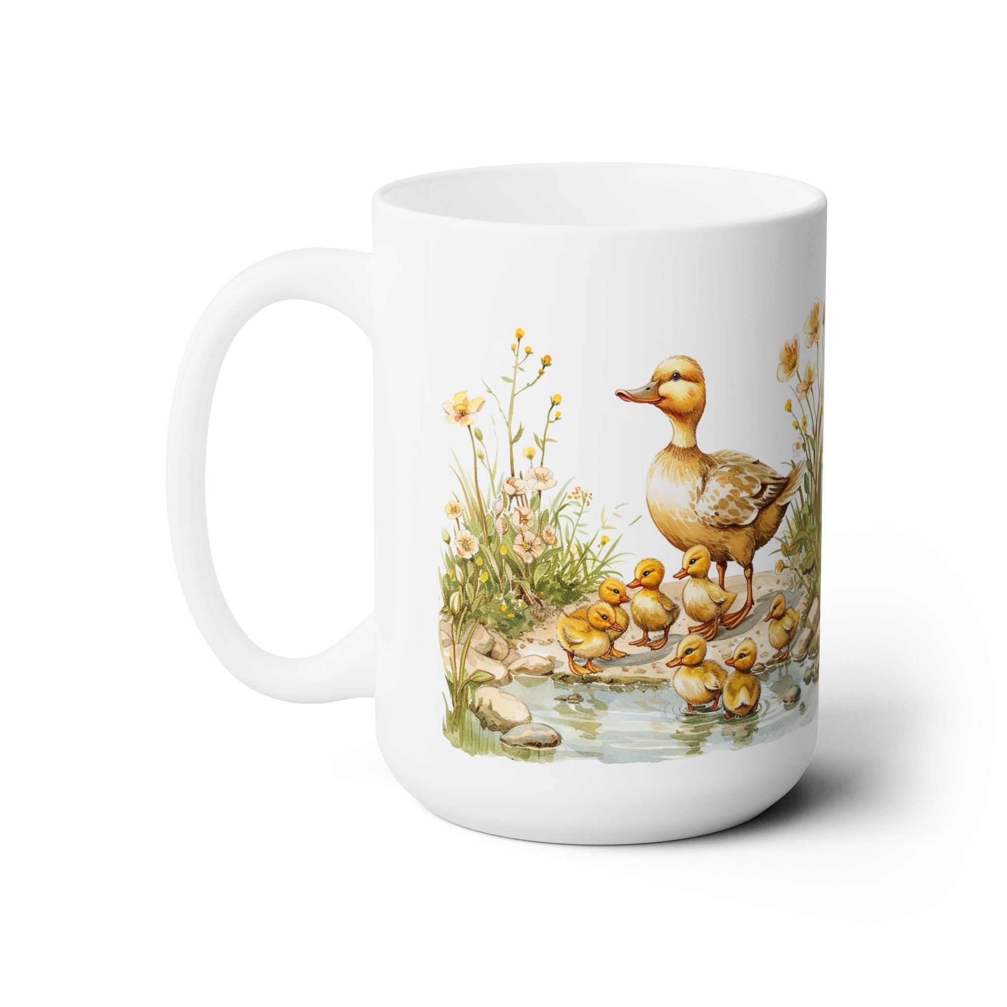 Mother Duck and Ducklings Nature Scene Coffee Mug, Perfect Gift for Bird Lovers - Darwin & Rose