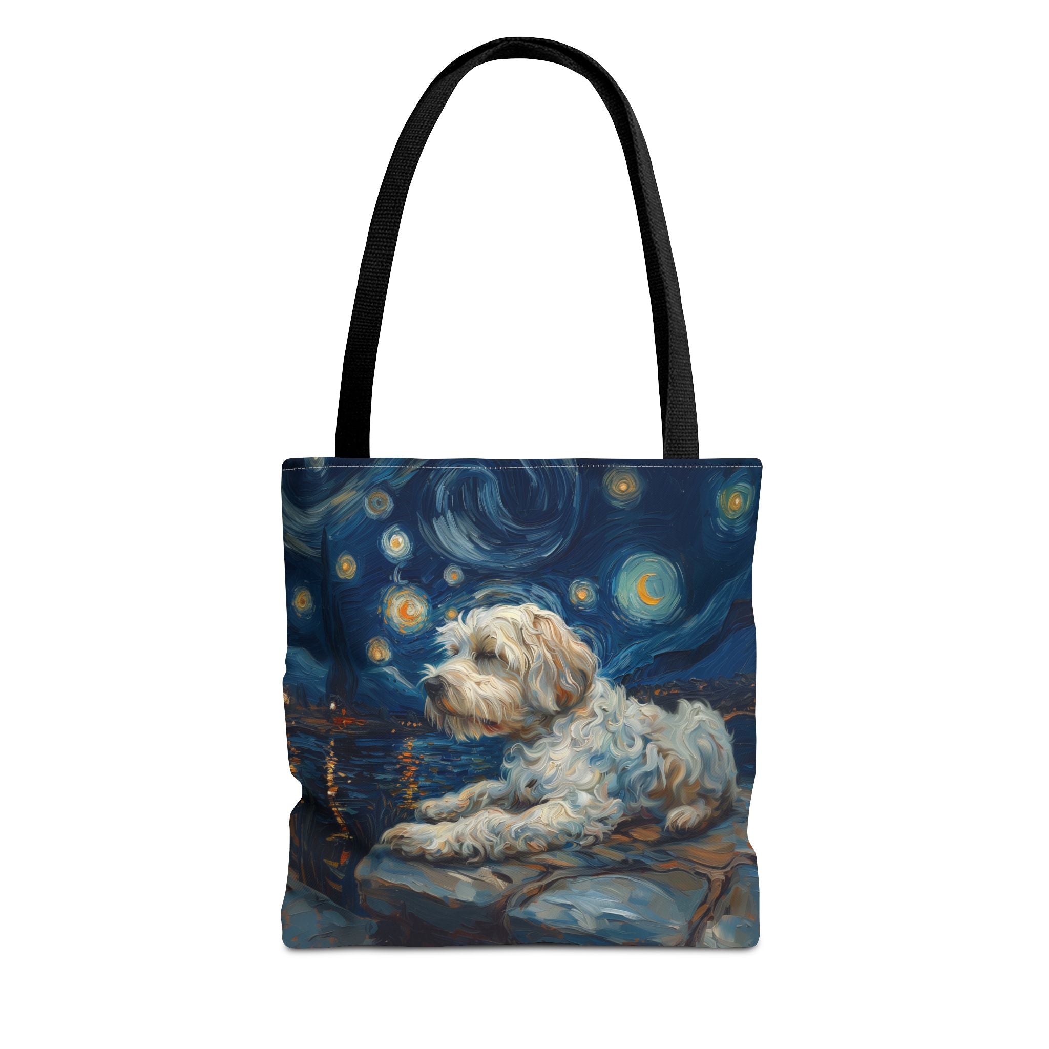 Starry Night Sheepdog Canvas Tote - Artistic Eco-Friendly Bag for Dog Lovers - Darwin & Rose