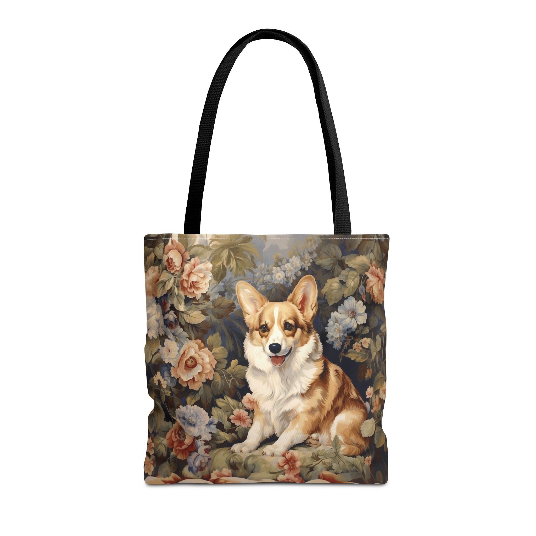 Corgi Bliss Floral Canvas Tote Bag, Eco-Friendly & Stylish Accessory - Darwin & Rose