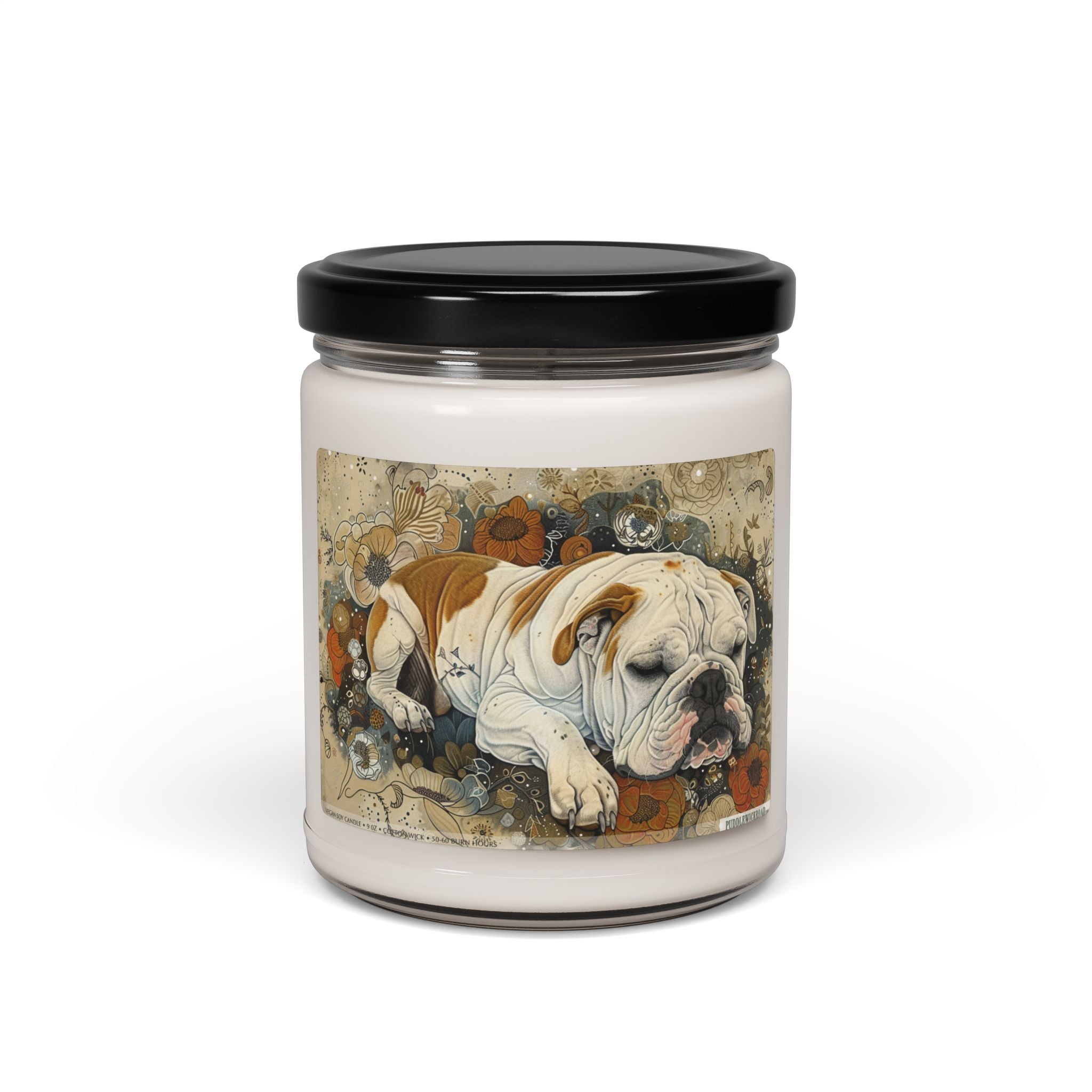 English Bulldog Vintage Art Candle - Cozy Memorial Gift - Darwin & Rose