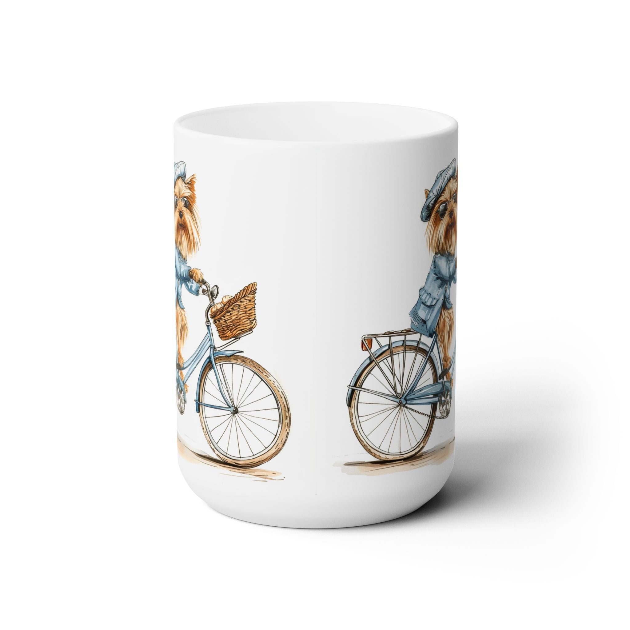 Yorkie on Bicycle Mug - Adorable Yorkshire Terrier Gift for Dog Lovers - Darwin & Rose