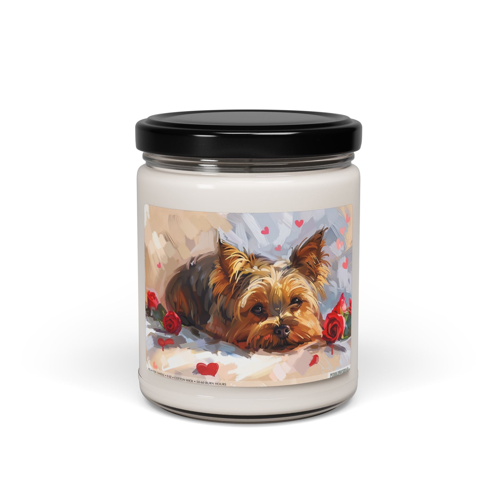 Adorable Yorkie Candle - Vintage Art Soy Candle Gift Idea - Darwin & Rose