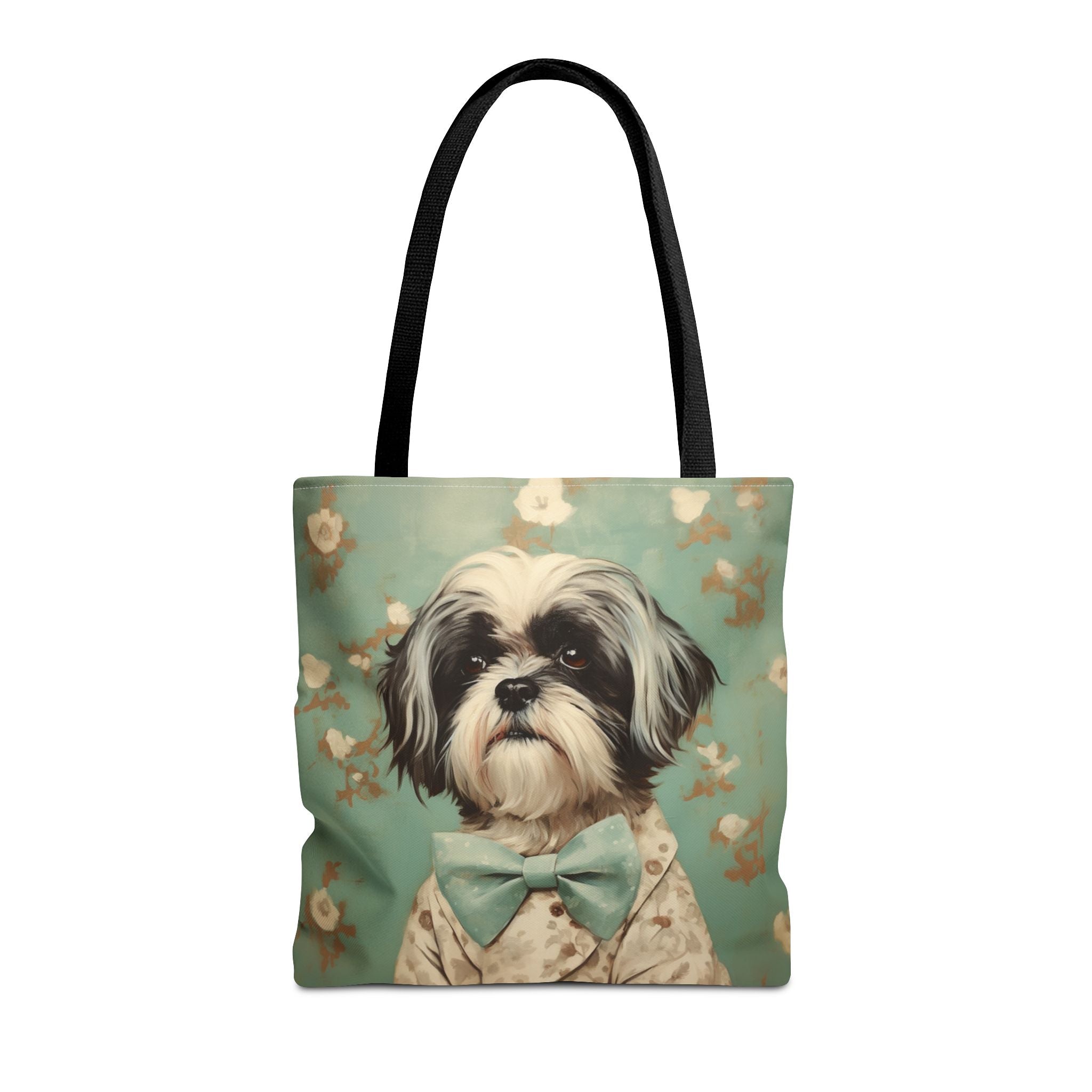 Shih Tzu Chic Tote Bag, Adorable Floral Canvas Market Bag for Dog Lovers - Darwin & Rose