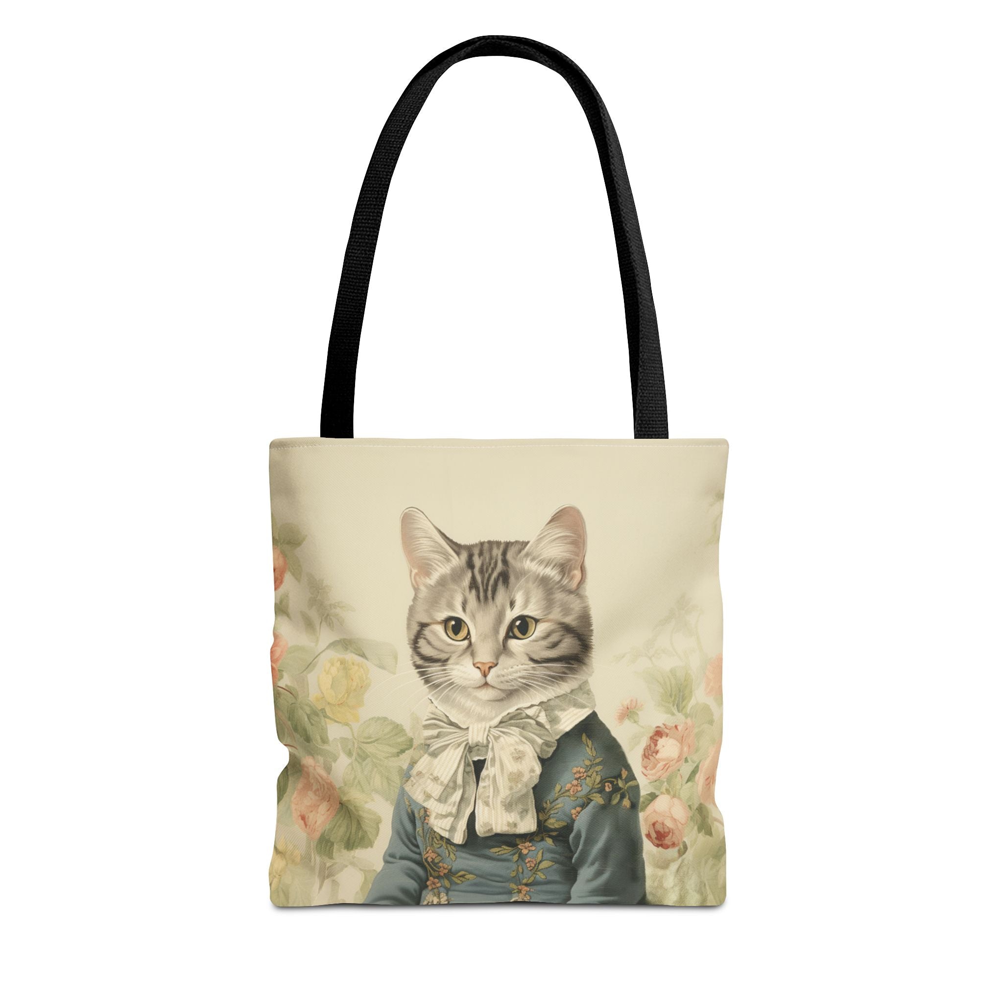 Vintage American Shorthair Cat Tote Bag with Floral Design - Darwin & Rose