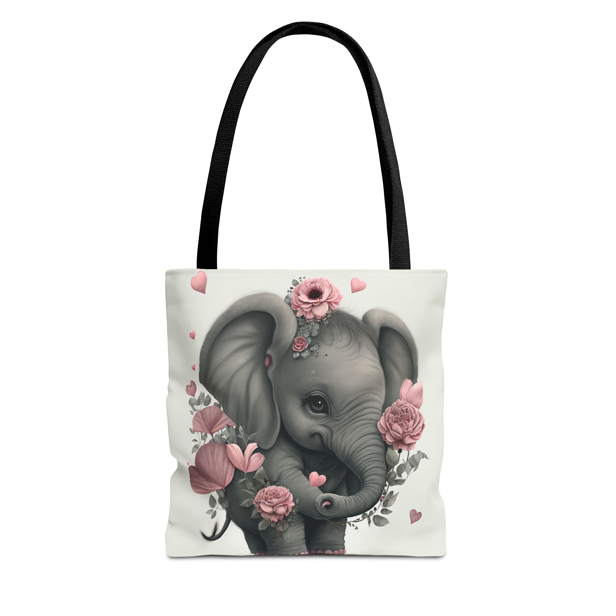 Floral Baby Elephant Tote Bag - Eco-Friendly, Versatile Canvas Bag - Darwin & Rose
