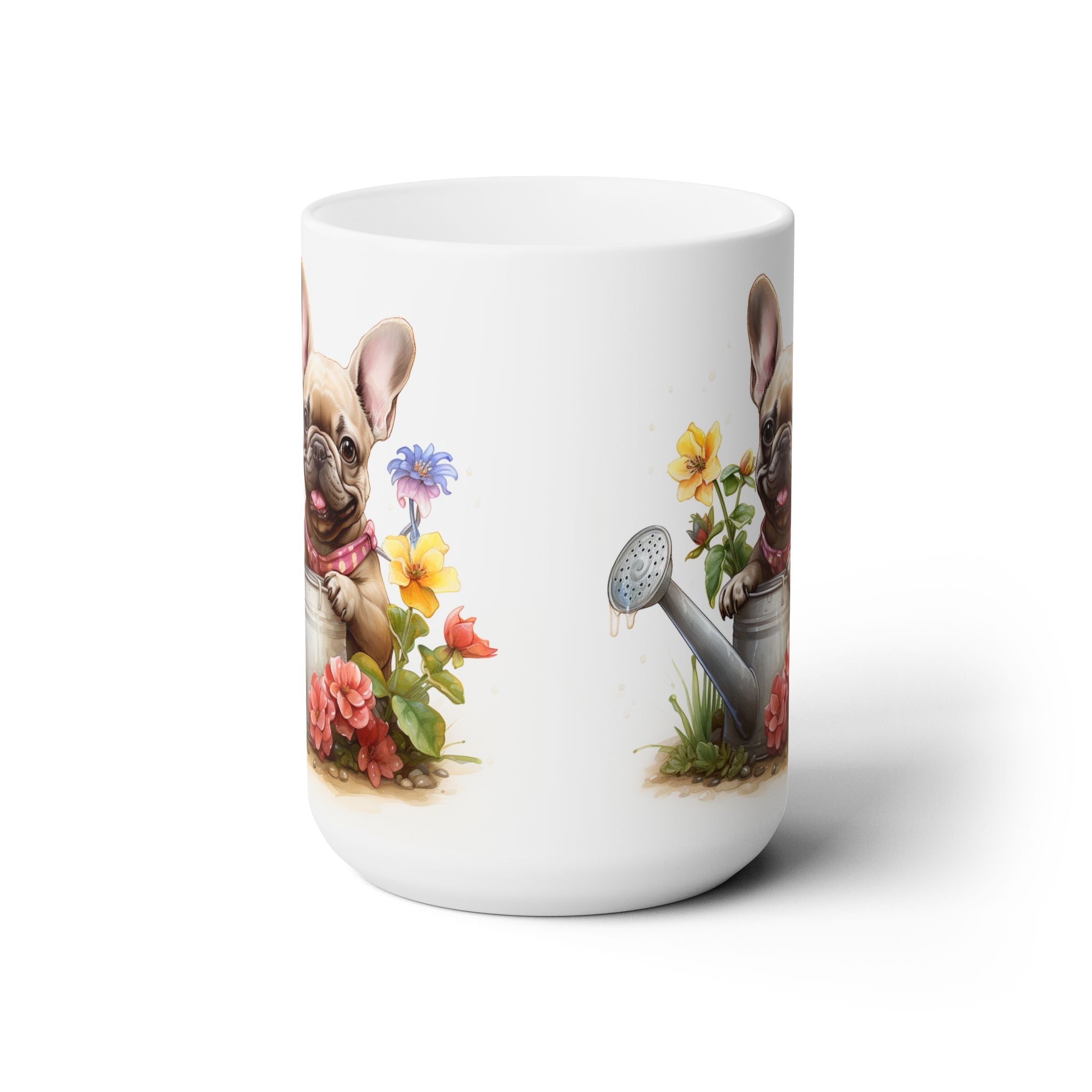 Frenchie Garden Bliss Mug - Adorable Floral French Bulldog Design - Darwin & Rose
