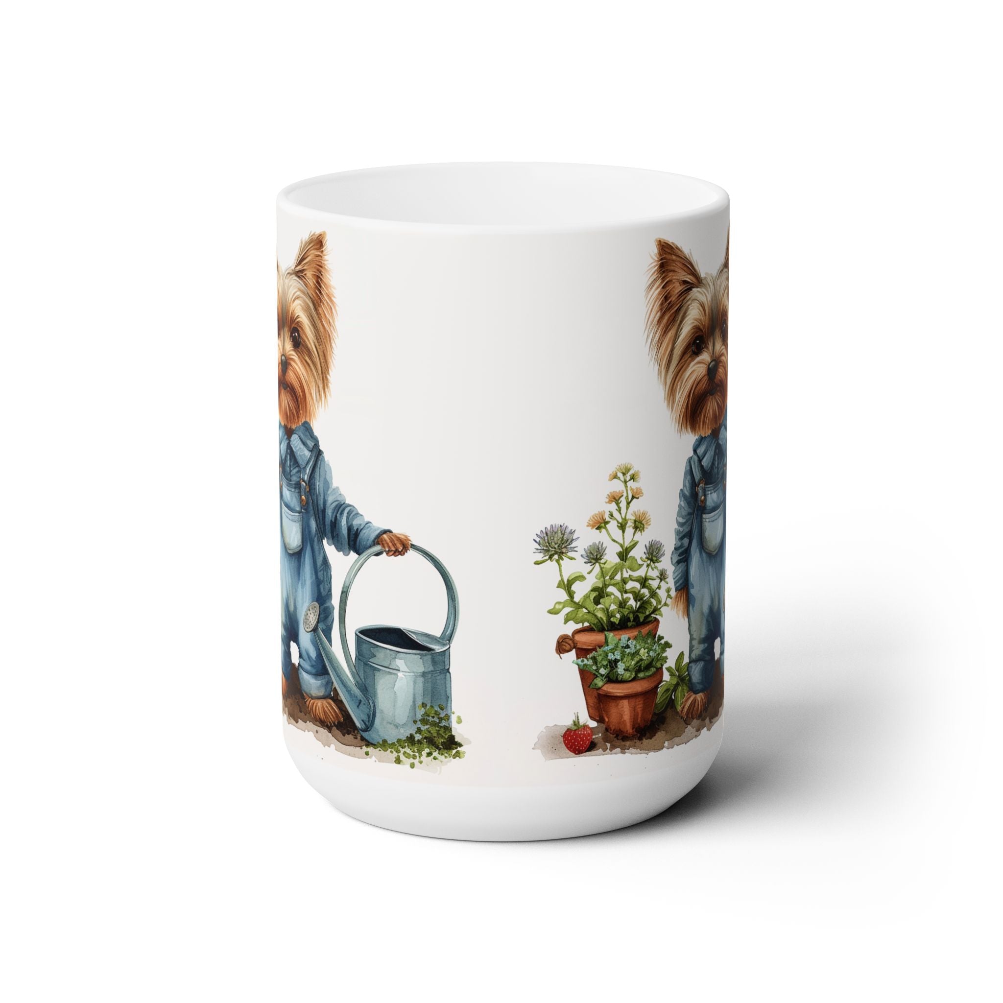 Yorkie Gardener Mug - Cute Yorkshire Terrier Coffee Cup for Dog Lovers - Darwin & Rose