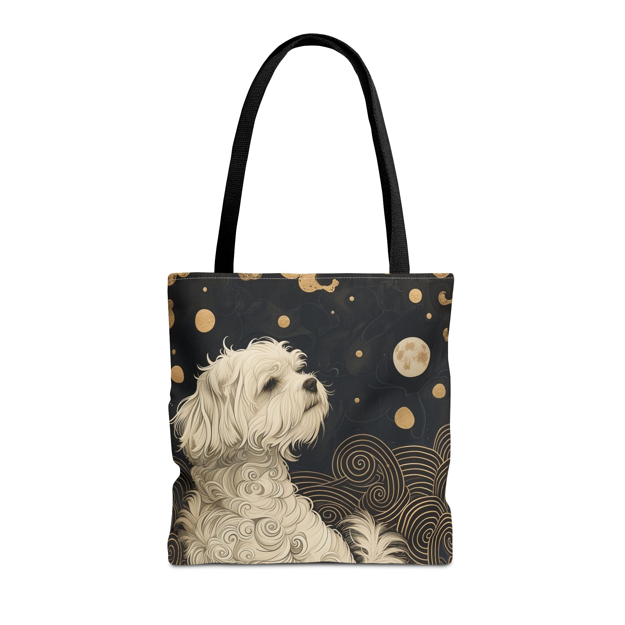 Maltese Moonlit Elegance Tote Bag, Artistic Dog Lover's Gift - Darwin & Rose