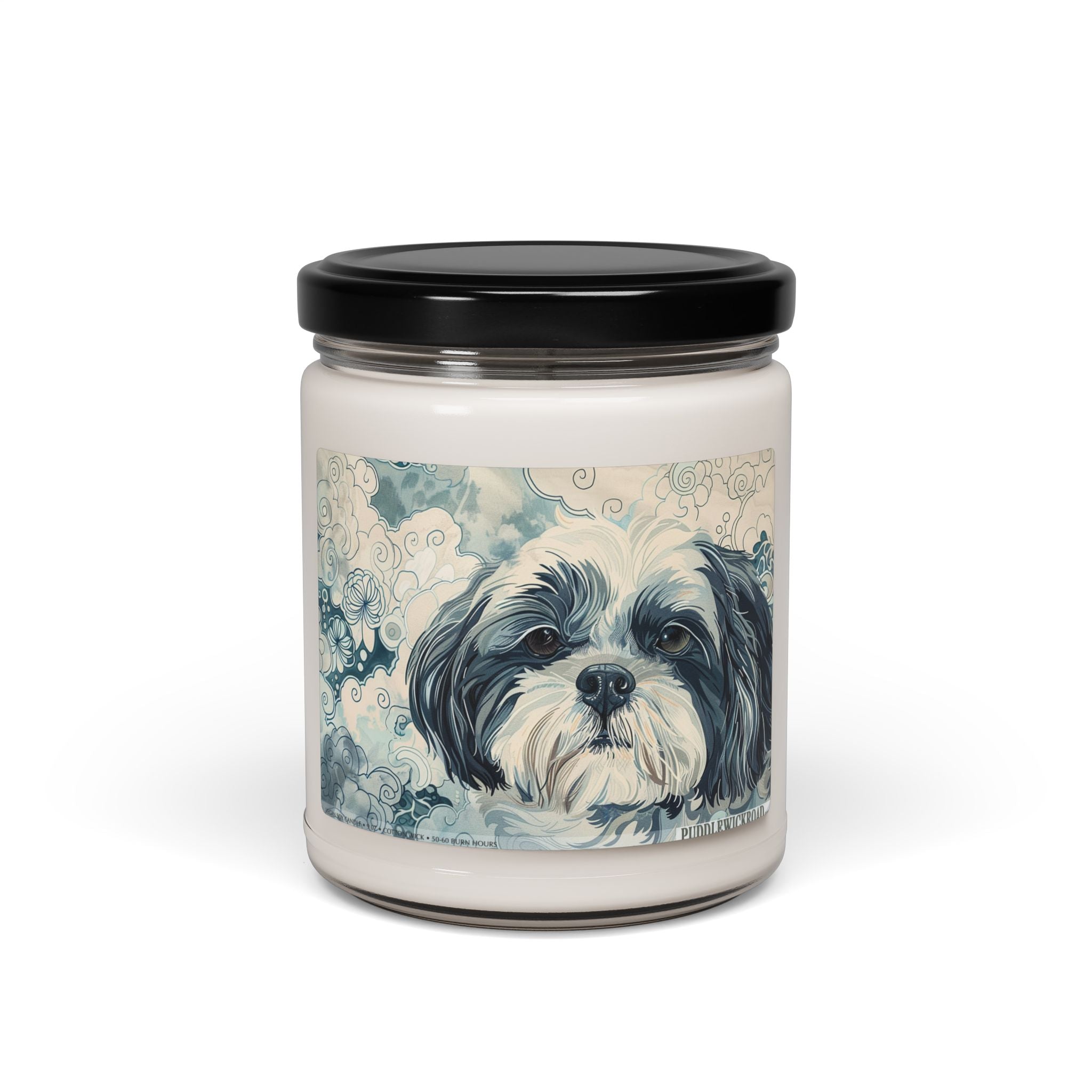 Shih Tzu Dog Candle - Vintage Art Soy Candle for Pet Lovers - Darwin & Rose