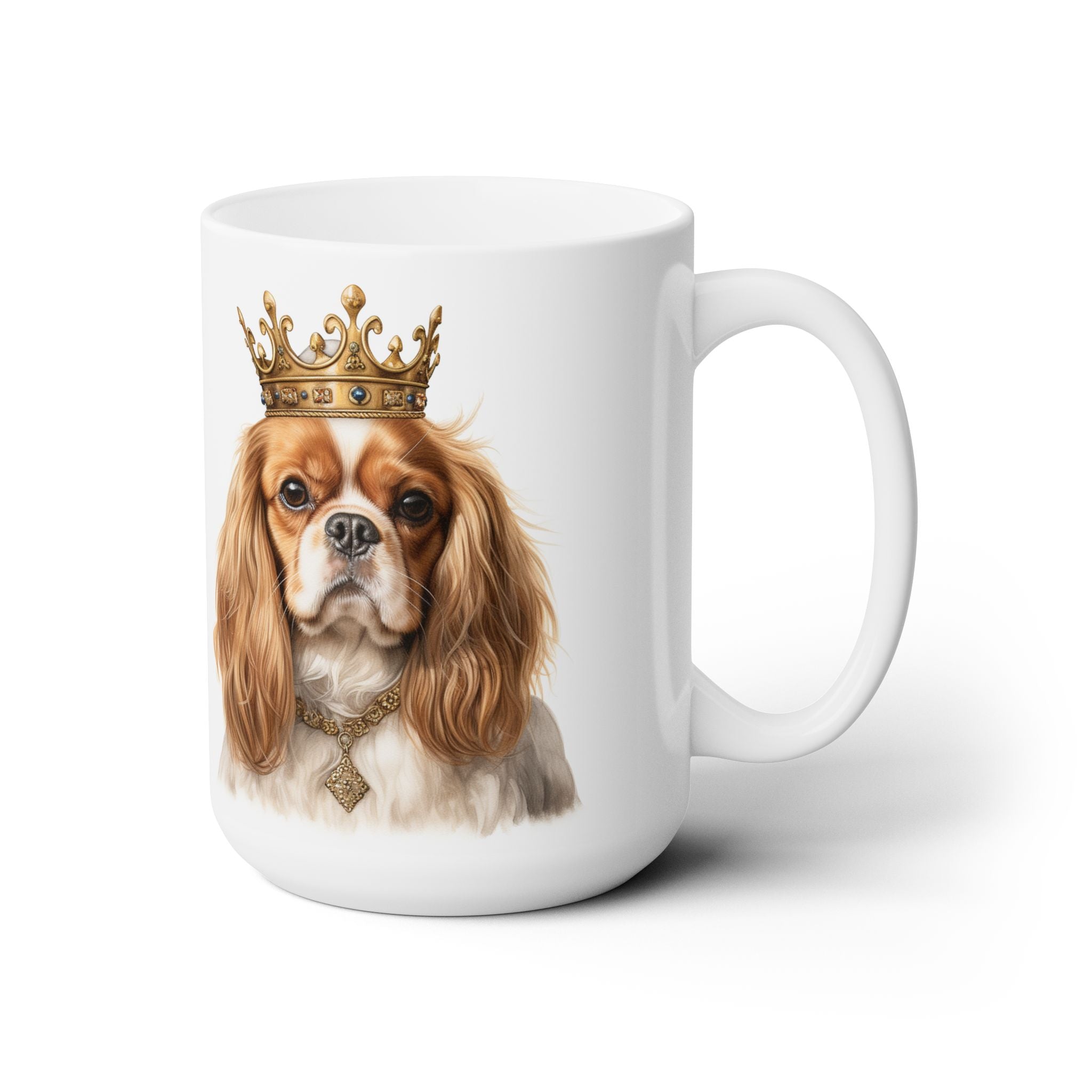 Regal Cavalier King Charles Spaniel Mug - Crown & Elegance Design - Darwin & Rose