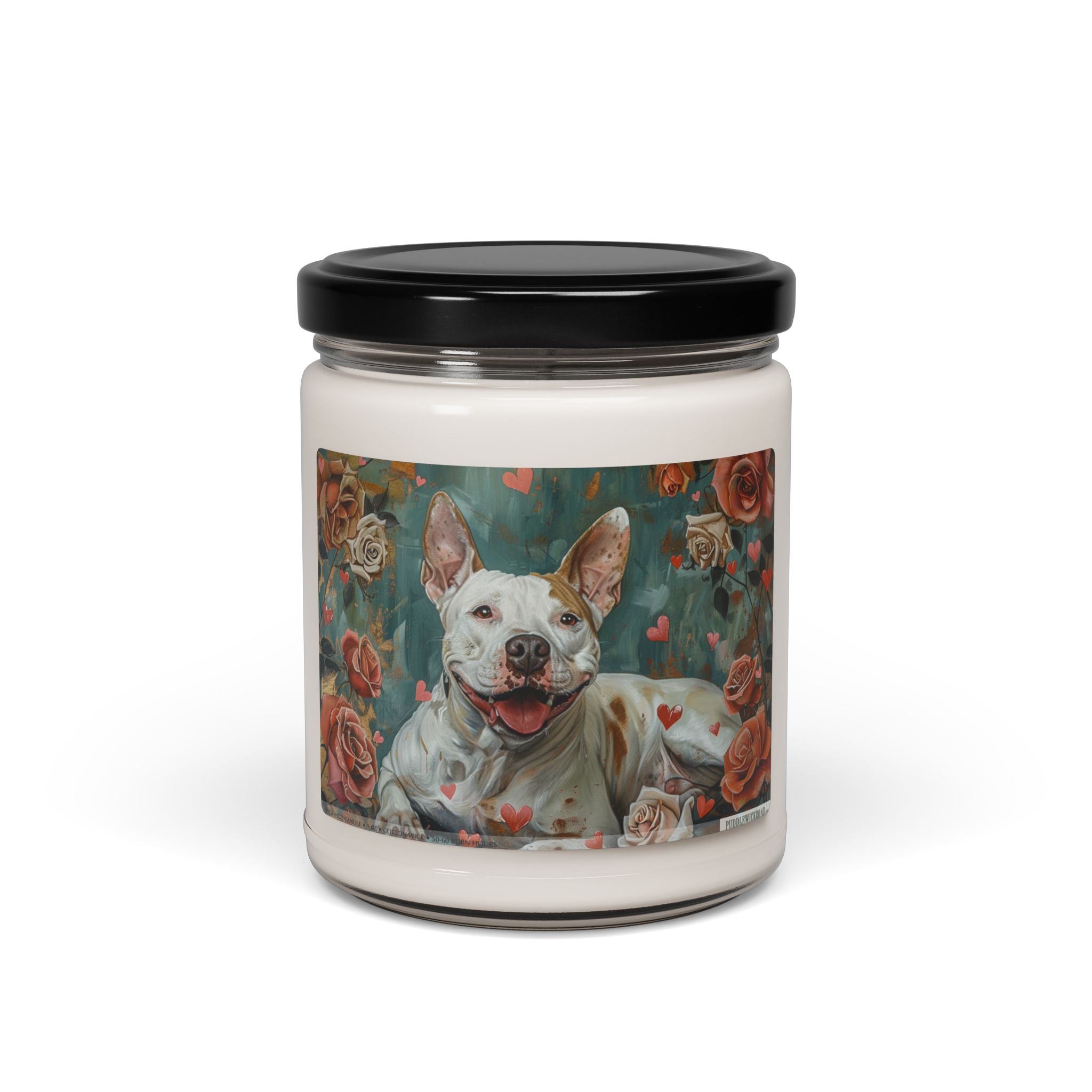 Bull Terrier Love Candle - Adorable Dog Lover Gift with Vintage Art - Darwin & Rose