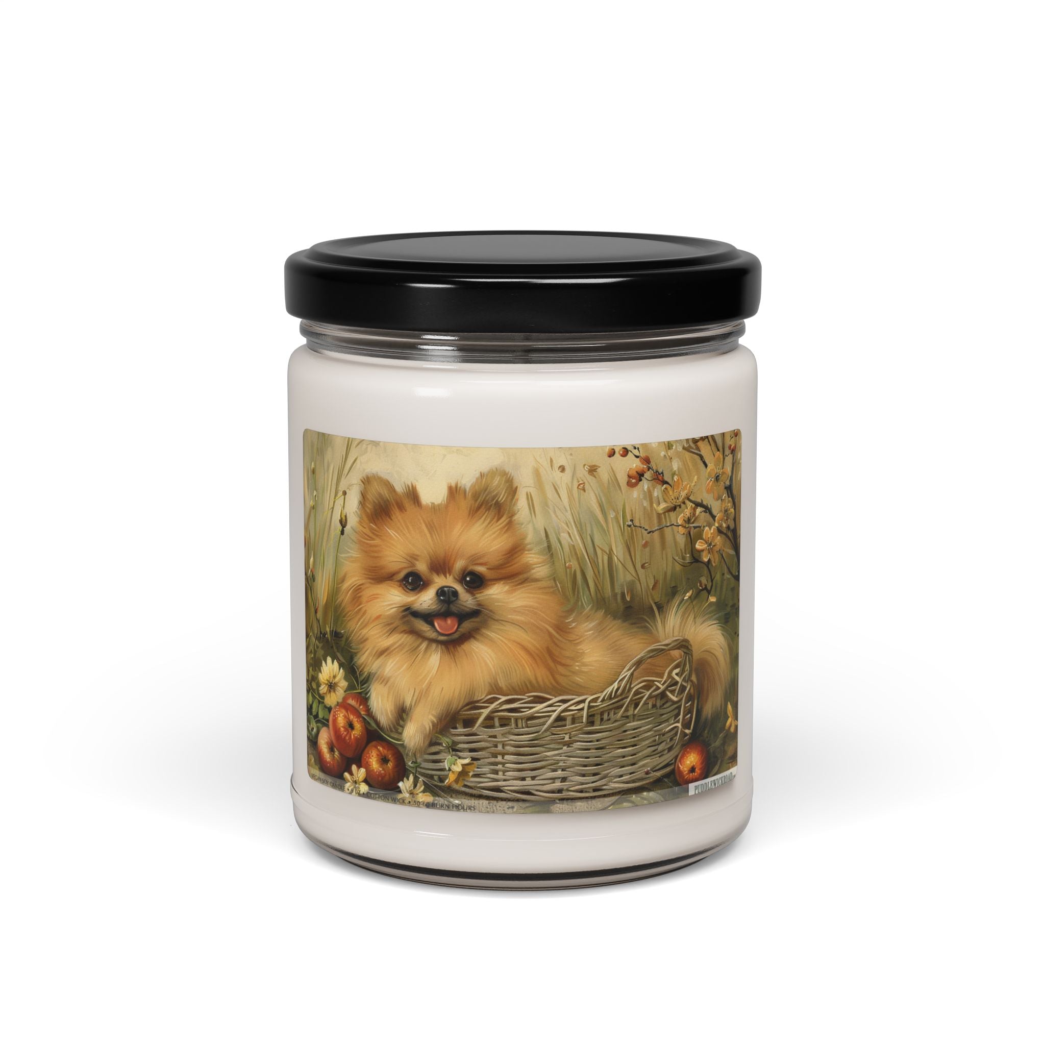 Pomeranian Bliss Candle - Adorable Dog Lover Gift, Vintage Art Soy Candle - Darwin & Rose