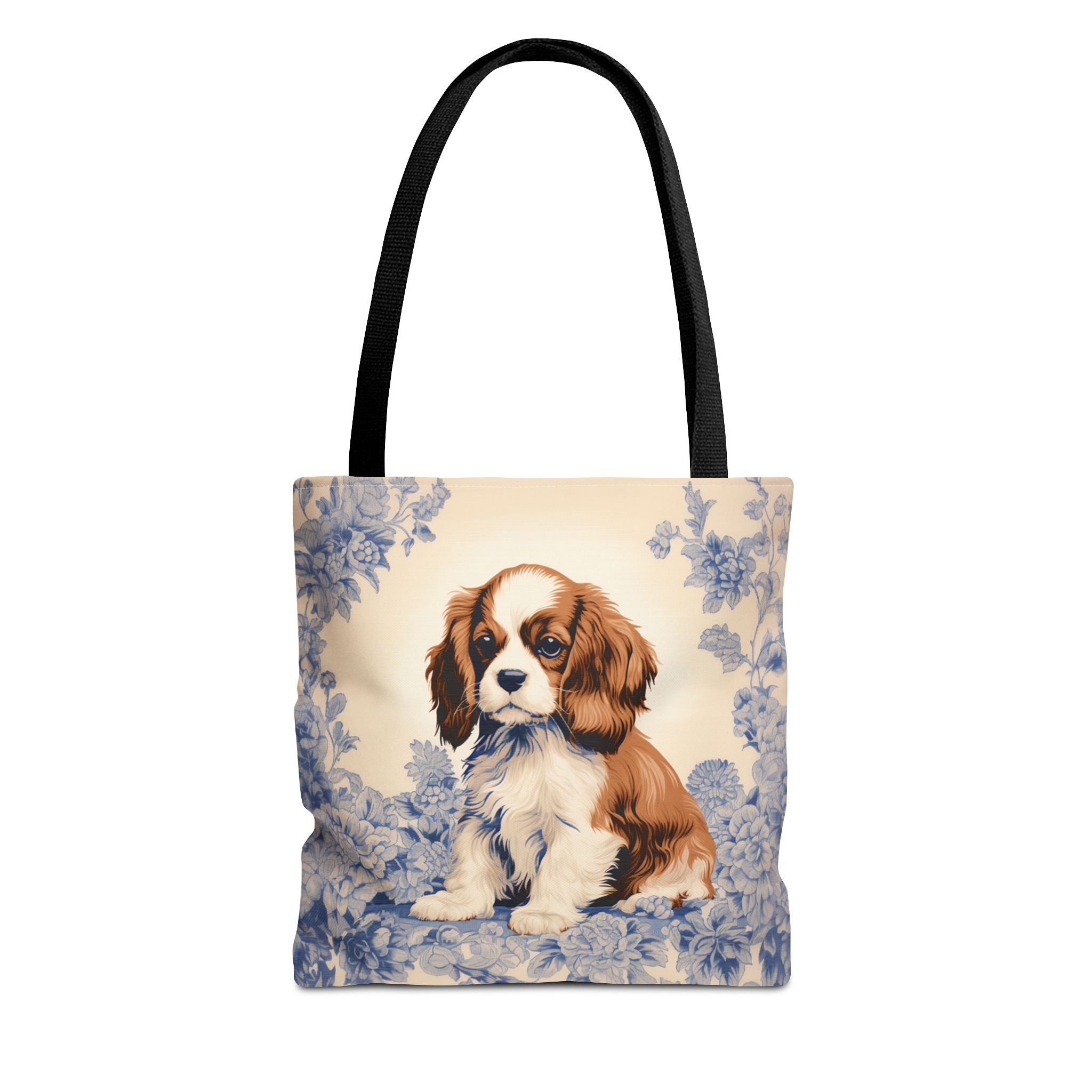Cavalier King Charles Spaniel Tote Bag, Elegant Floral Dog Design - Darwin & Rose