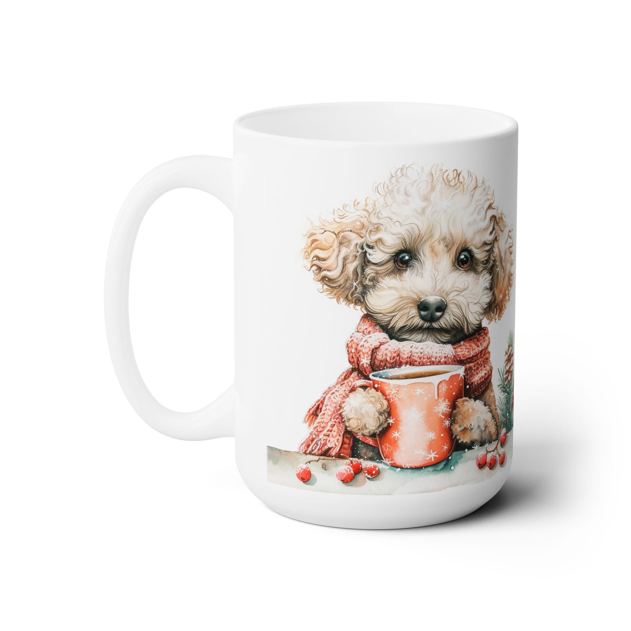 Cozy Poodle Winter Mug with Festive Scarf - Dog Lover Gift - Darwin & Rose