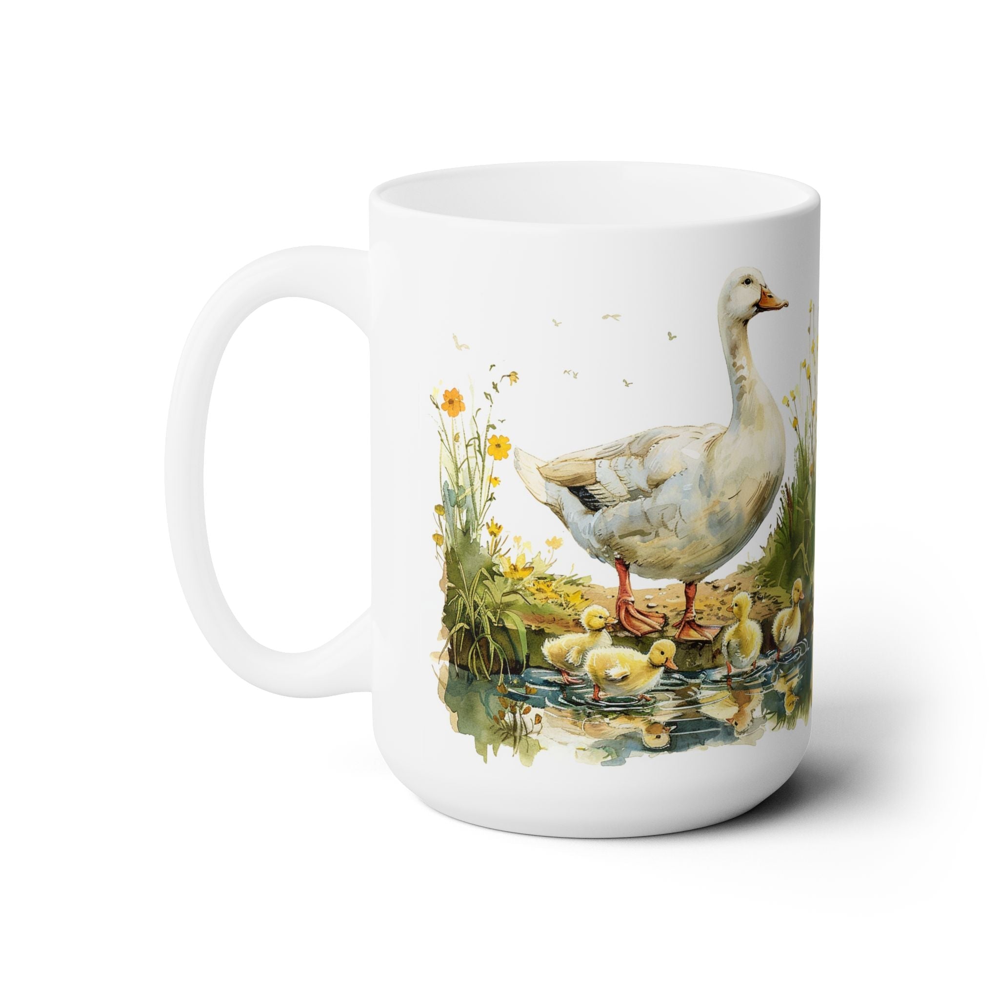 Mother Duck and Ducklings Nature-Themed Coffee Mug - Darwin & Rose