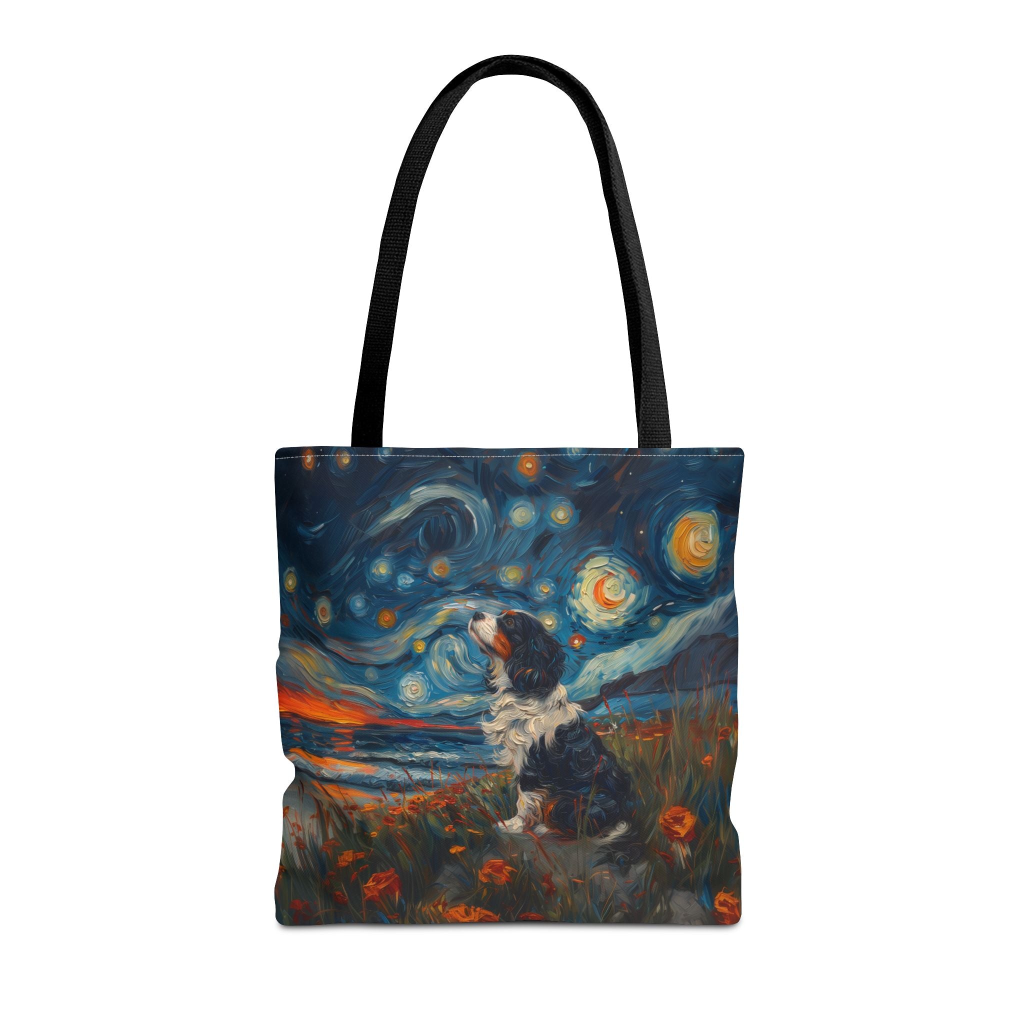 Starry Cavalier Tote Bag, Van Gogh Inspired Eco-Friendly Dog Lover Gift - Darwin & Rose