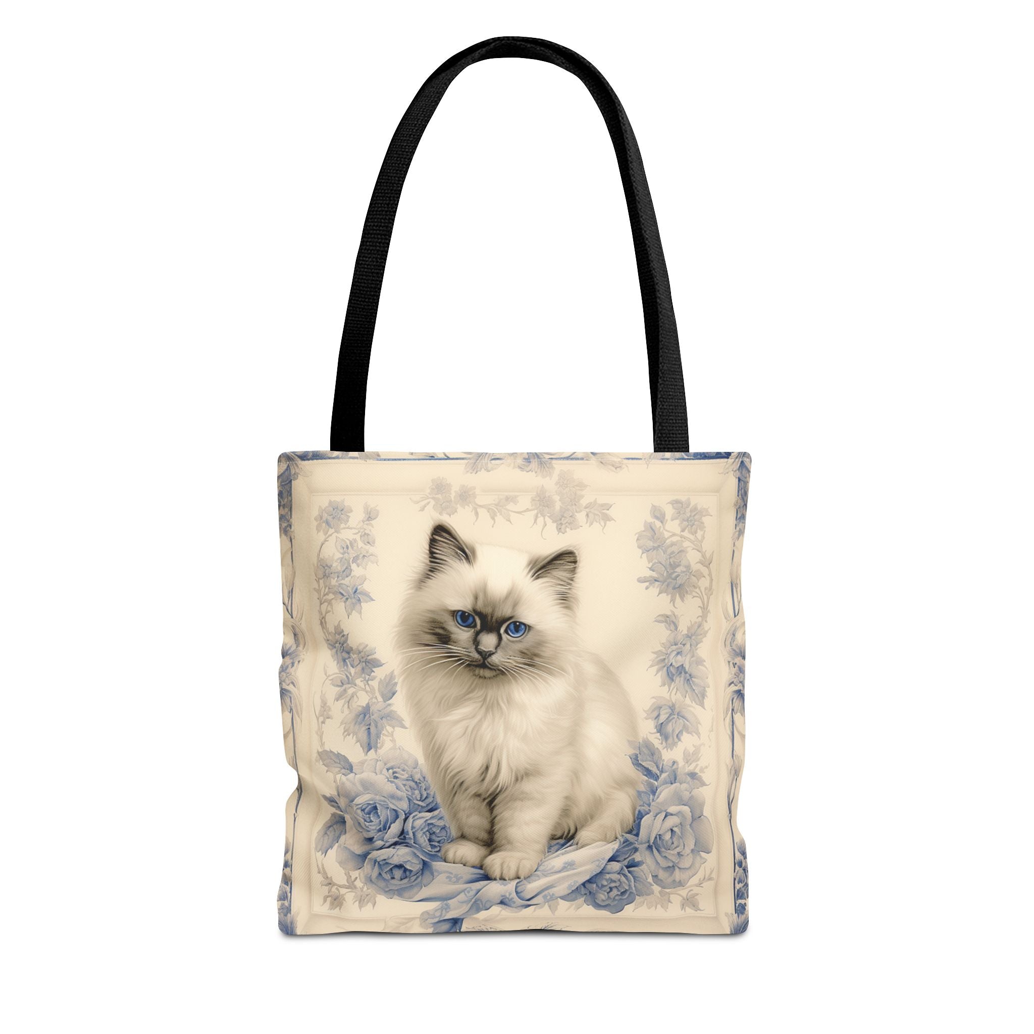 Birman Cat Blue Rose Art Tote Bag - Perfect Gift for Cat Lovers - Darwin & Rose