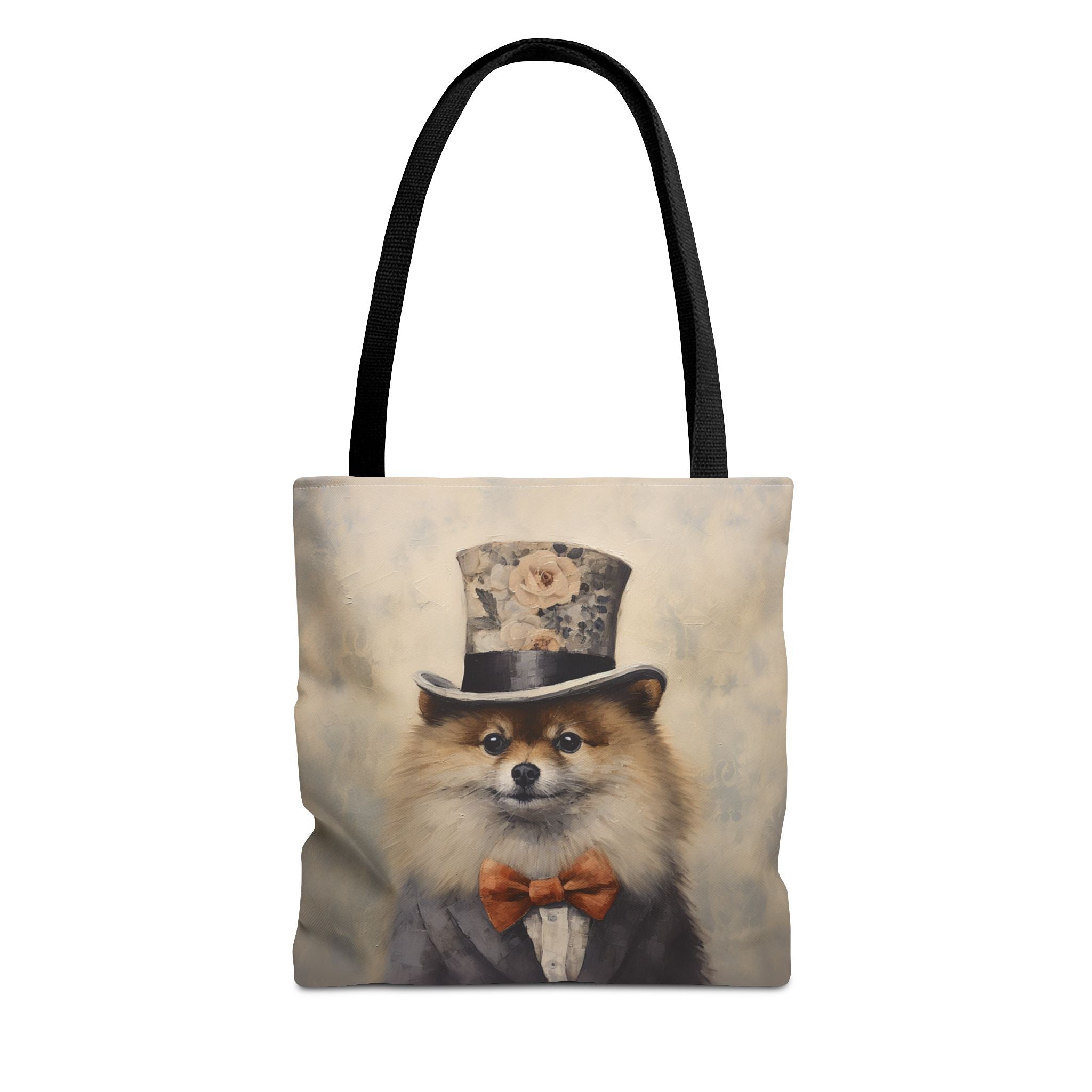 Regal Pomeranian Tote Bag with Floral Accent, Reusable Shopping Bag - Darwin & Rose