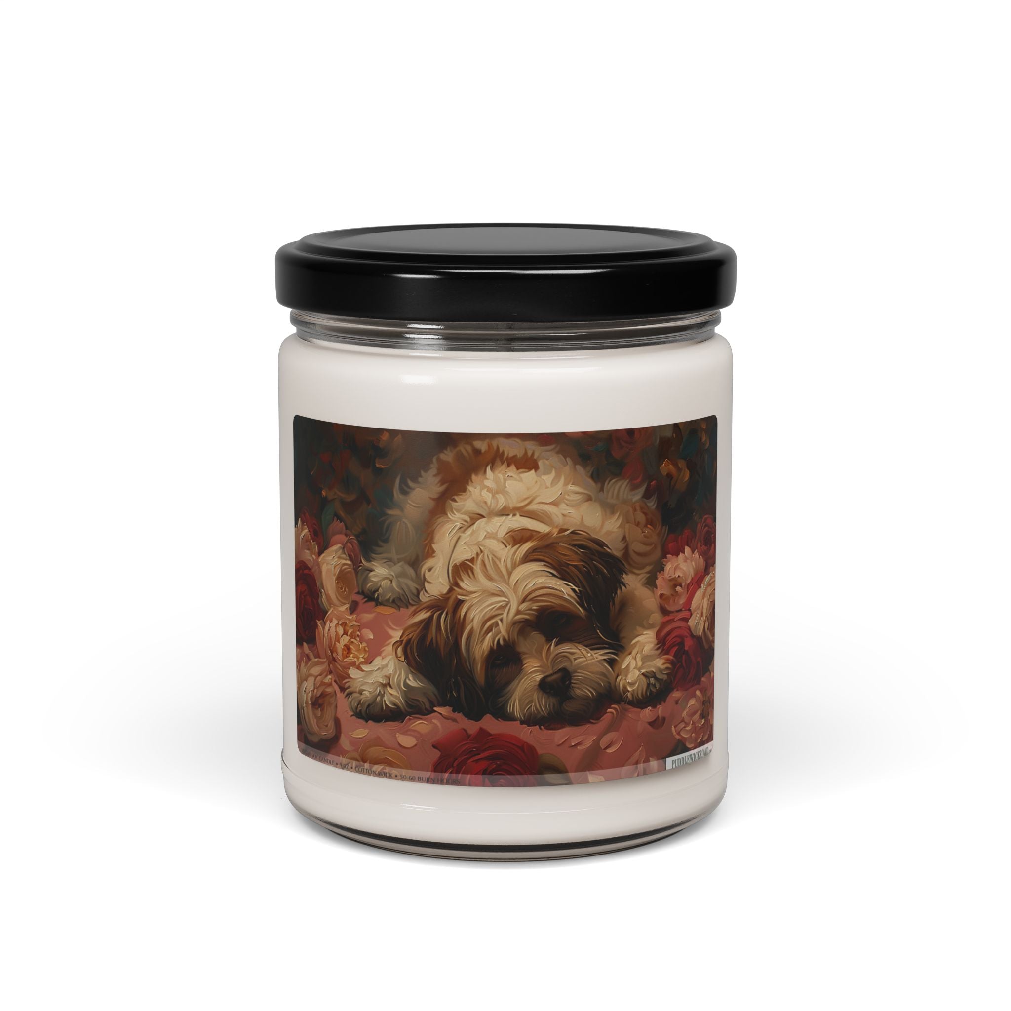 Havanese Puppy Candle - Vintage Floral Design, Pet Lover Gift - Darwin & Rose