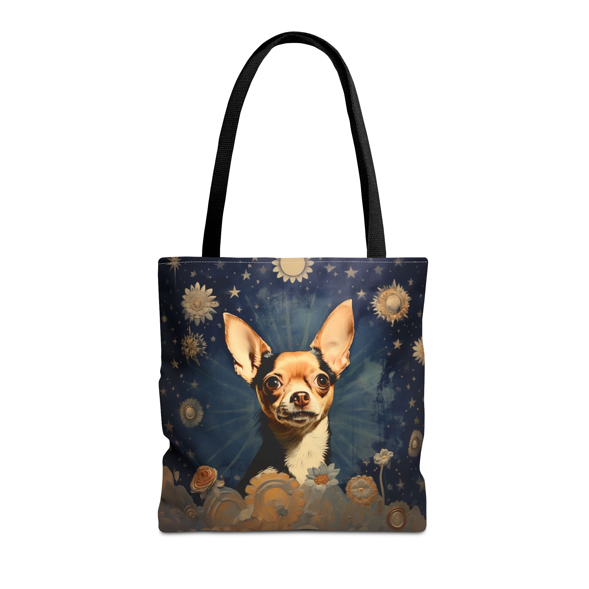 Chihuahua Stardust Canvas Tote Bag, Artsy Floral Eco-Friendly Gift - Darwin & Rose