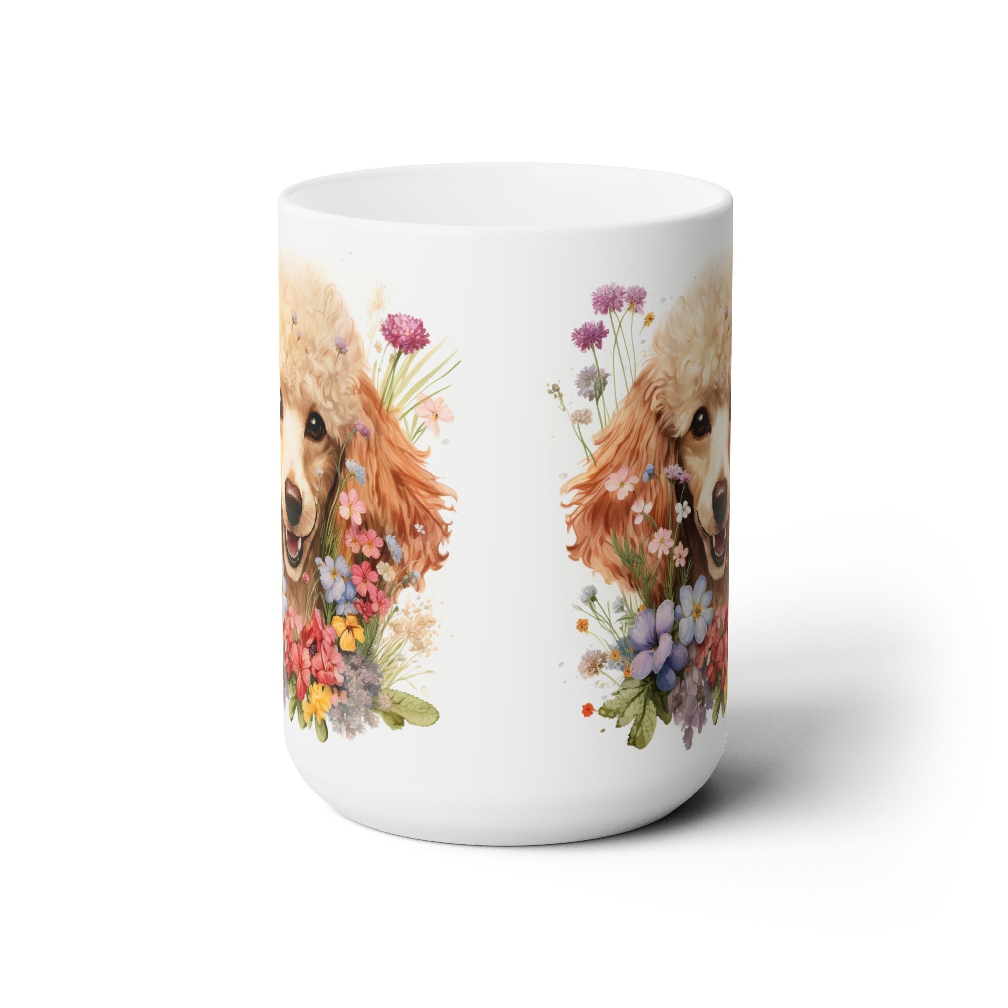 Poodle Paradise Floral Coffee Mug, Cute Dog Lover Gift - Darwin & Rose