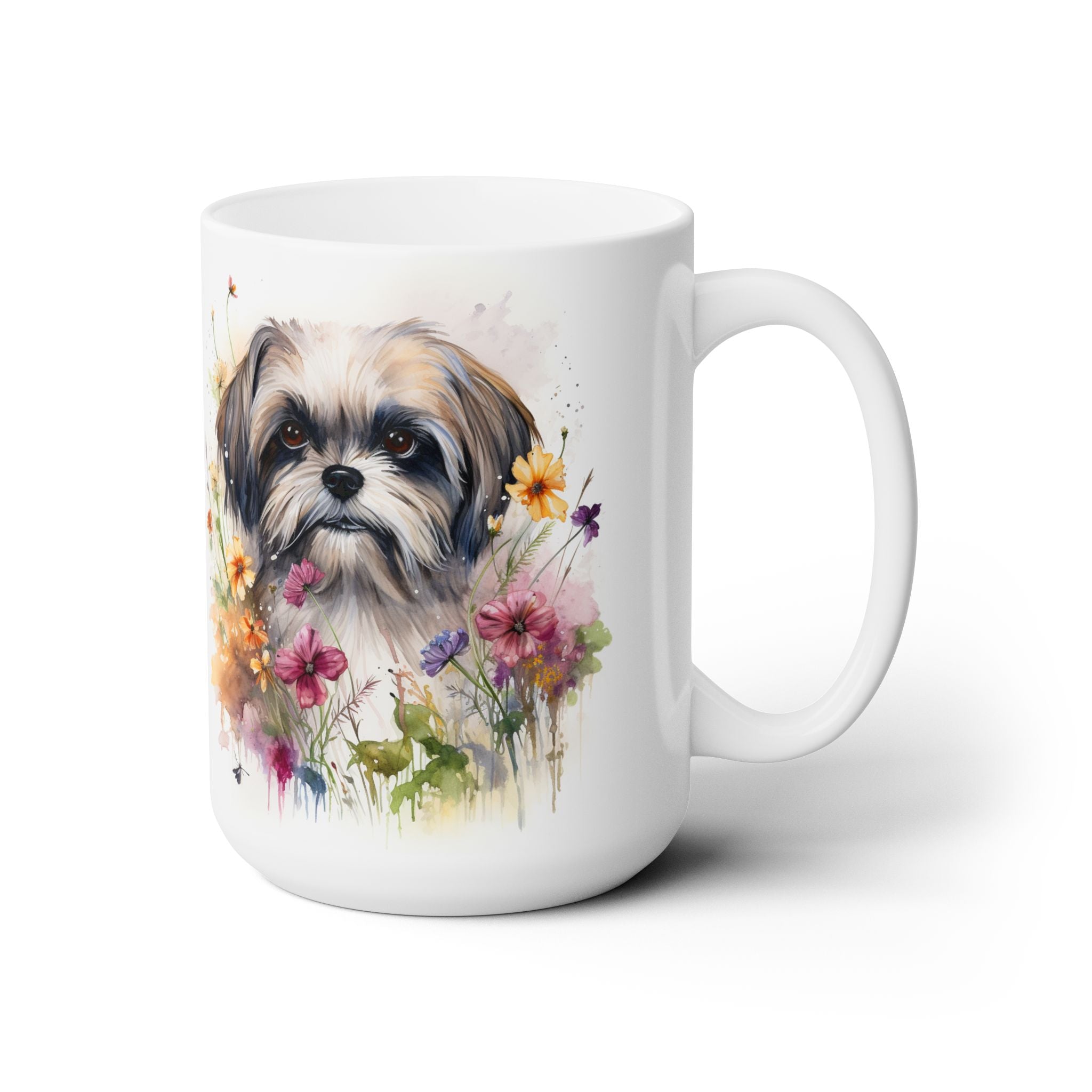 Shih Tzu Bloom Mug - Floral Dog Lover Gift, Coffee Mug, Tea Cup, Pet Mom Gift - Darwin & Rose